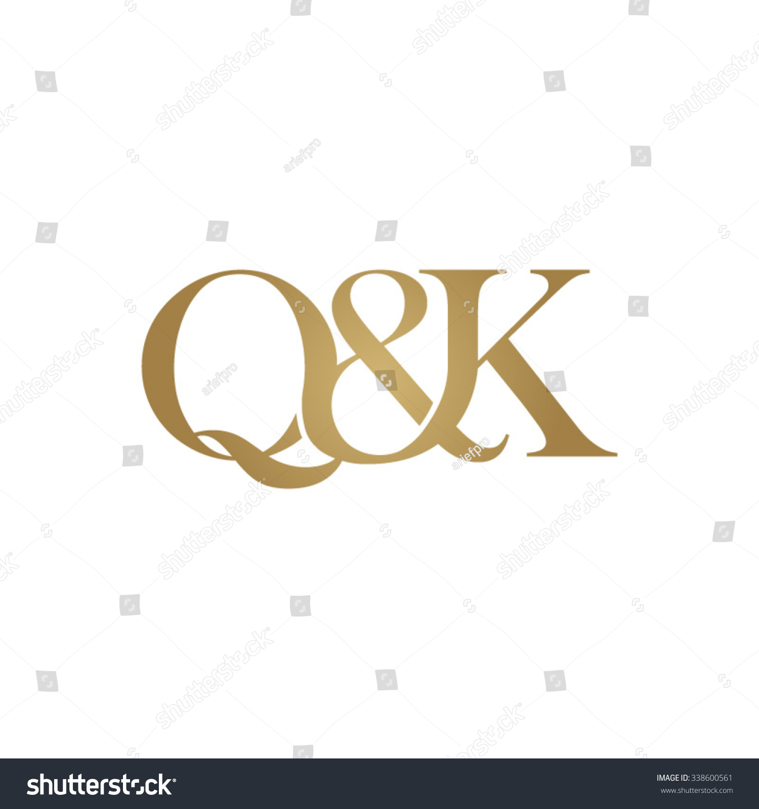 Qk Initial Logo Ampersand Monogram Golden Vector De Stock Libre De Regalías 338600561 9273