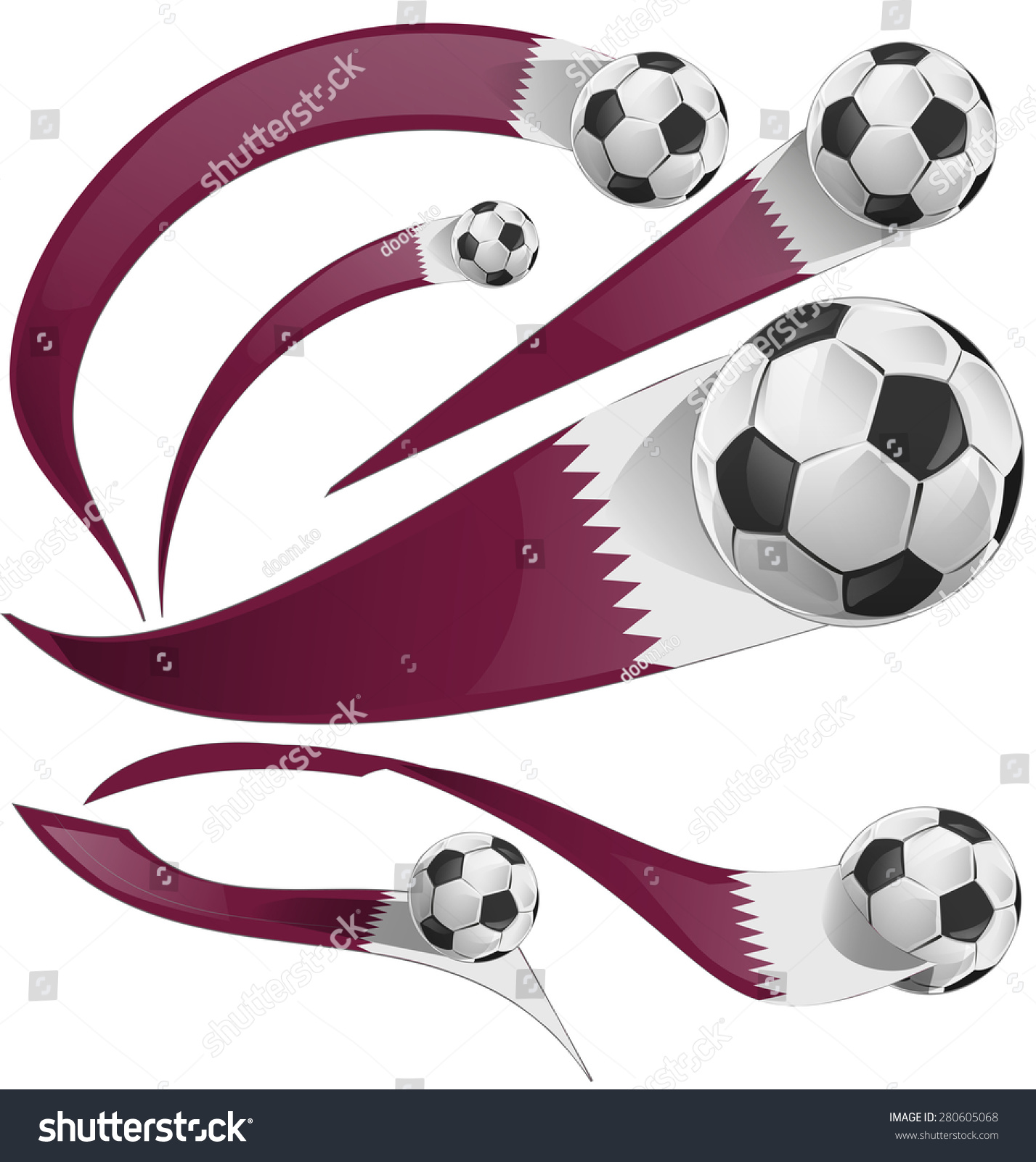 Qatar Flag Set Soccer Ball Isolated Stock Vector 280605068 - Shutterstock
