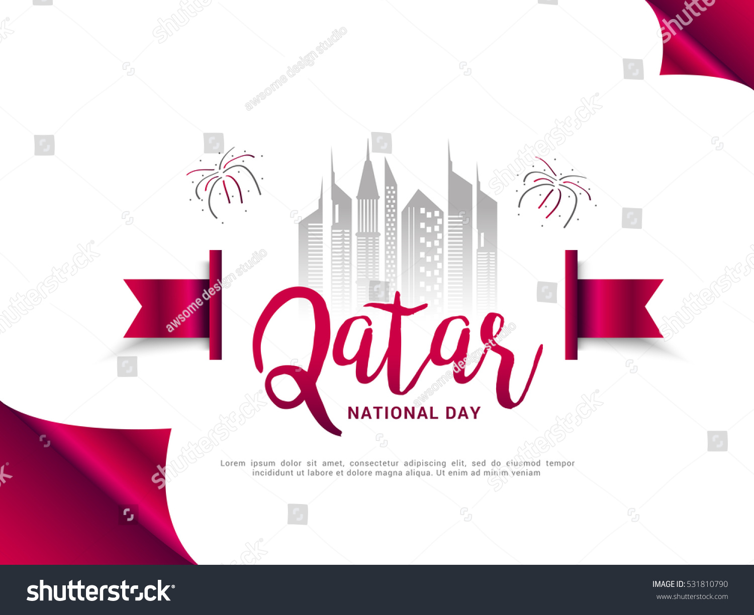 Qatar National Day Poster Banner Stock Vector (Royalty Free) 531810790