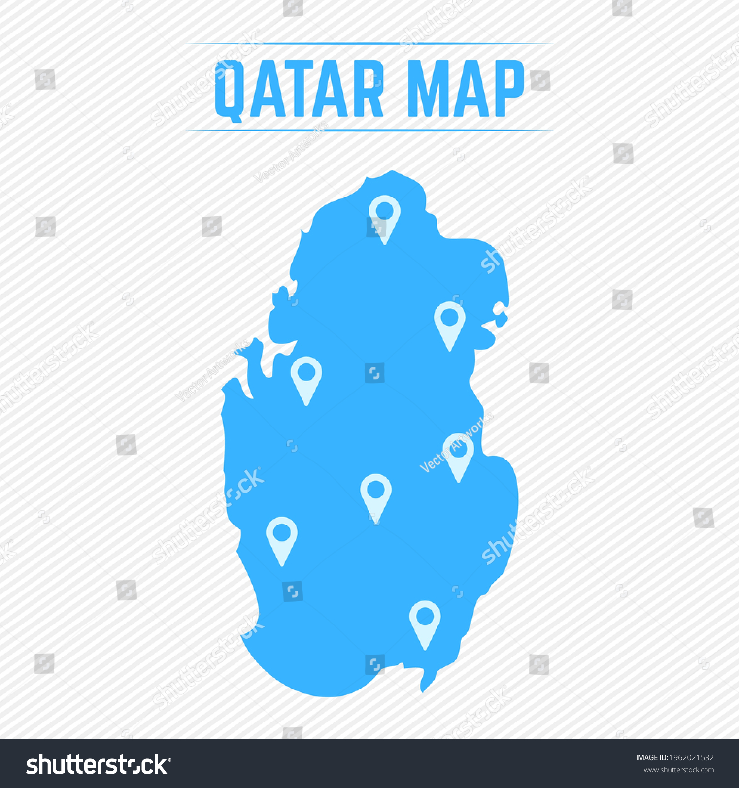 Qatar Simple Map Map Icons Stock Vector Royalty Free 1962021532 