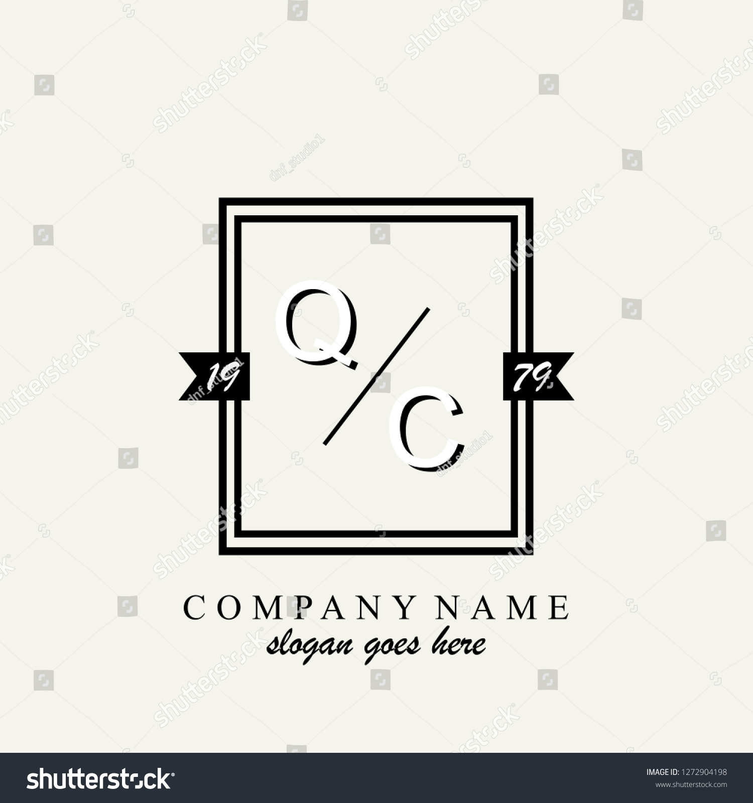 Qc Initial Logo Template Vector Stock Vector Royalty Free 1272904198