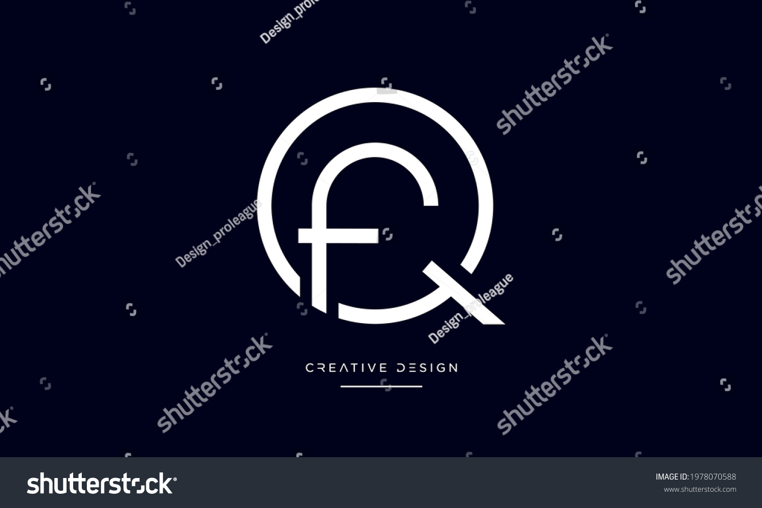 Qf Fq Alphabet Letters Abstract Icon Stock Vector (Royalty Free ...