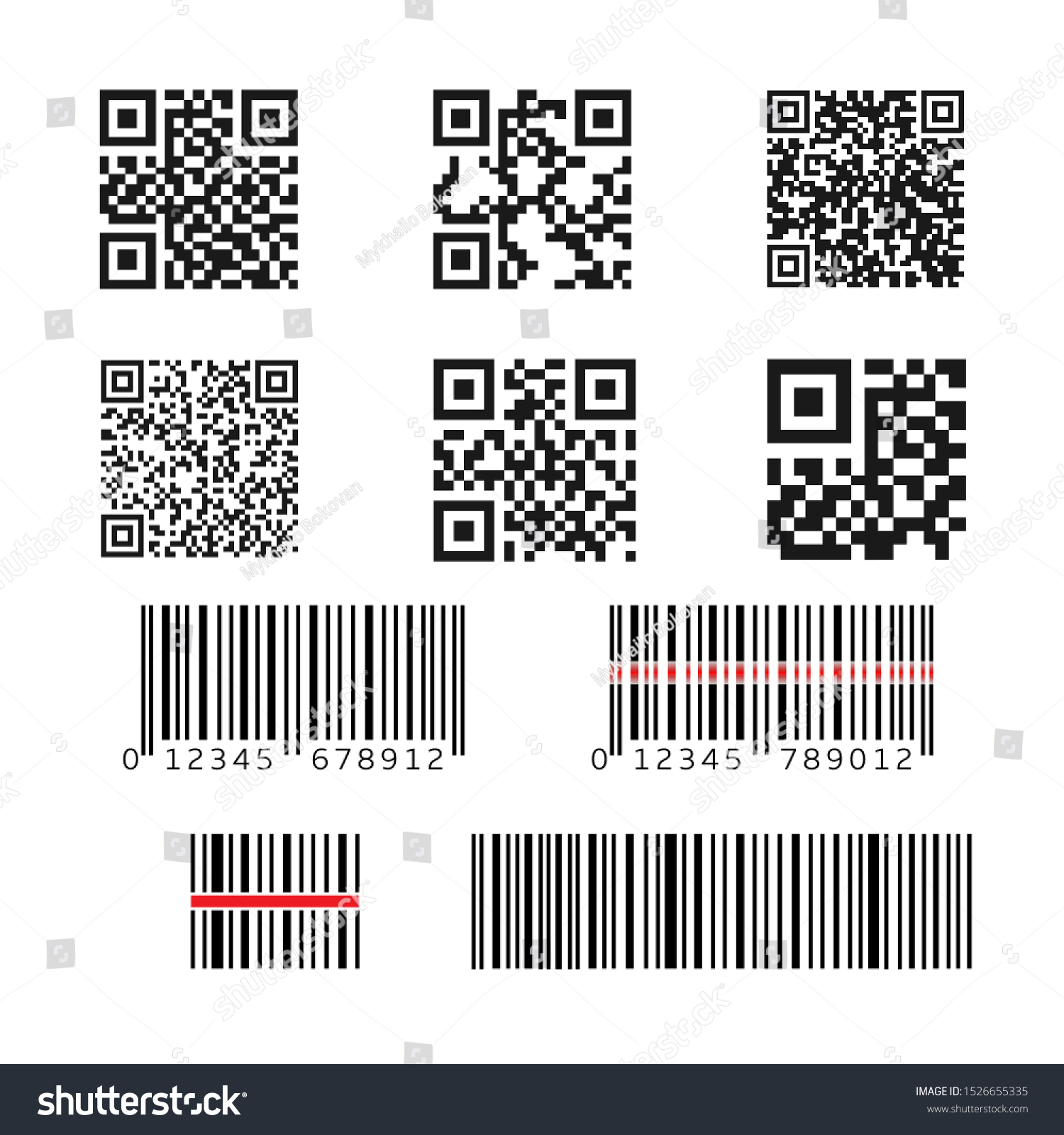 Qr Code Barcode Icon Set Code Stock Vector (Royalty Free) 1526655335