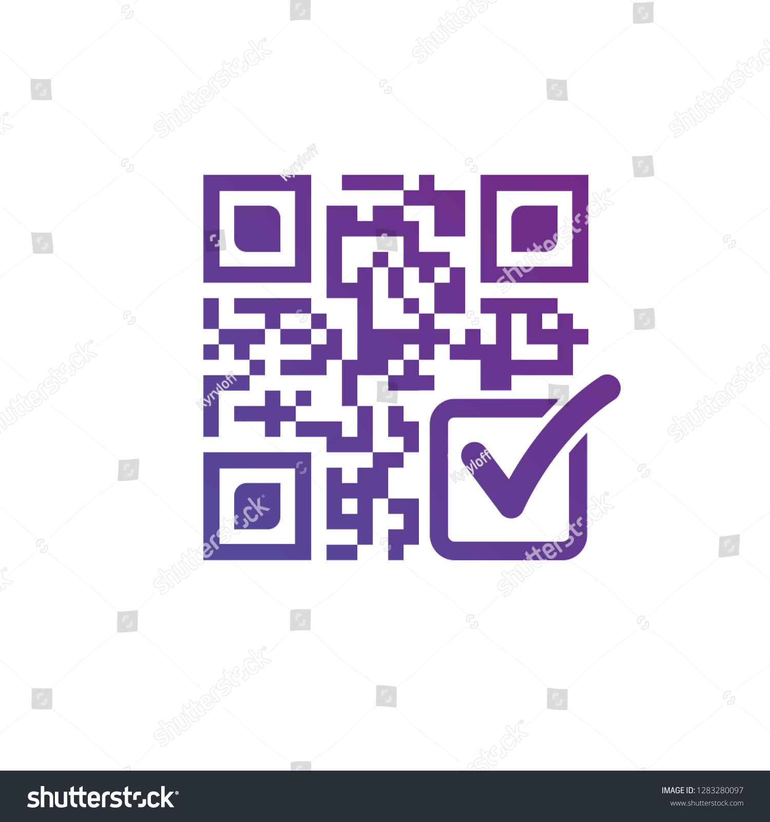 Qr Code Check Mark Modern Design Stock Vector (Royalty Free) 1283280097