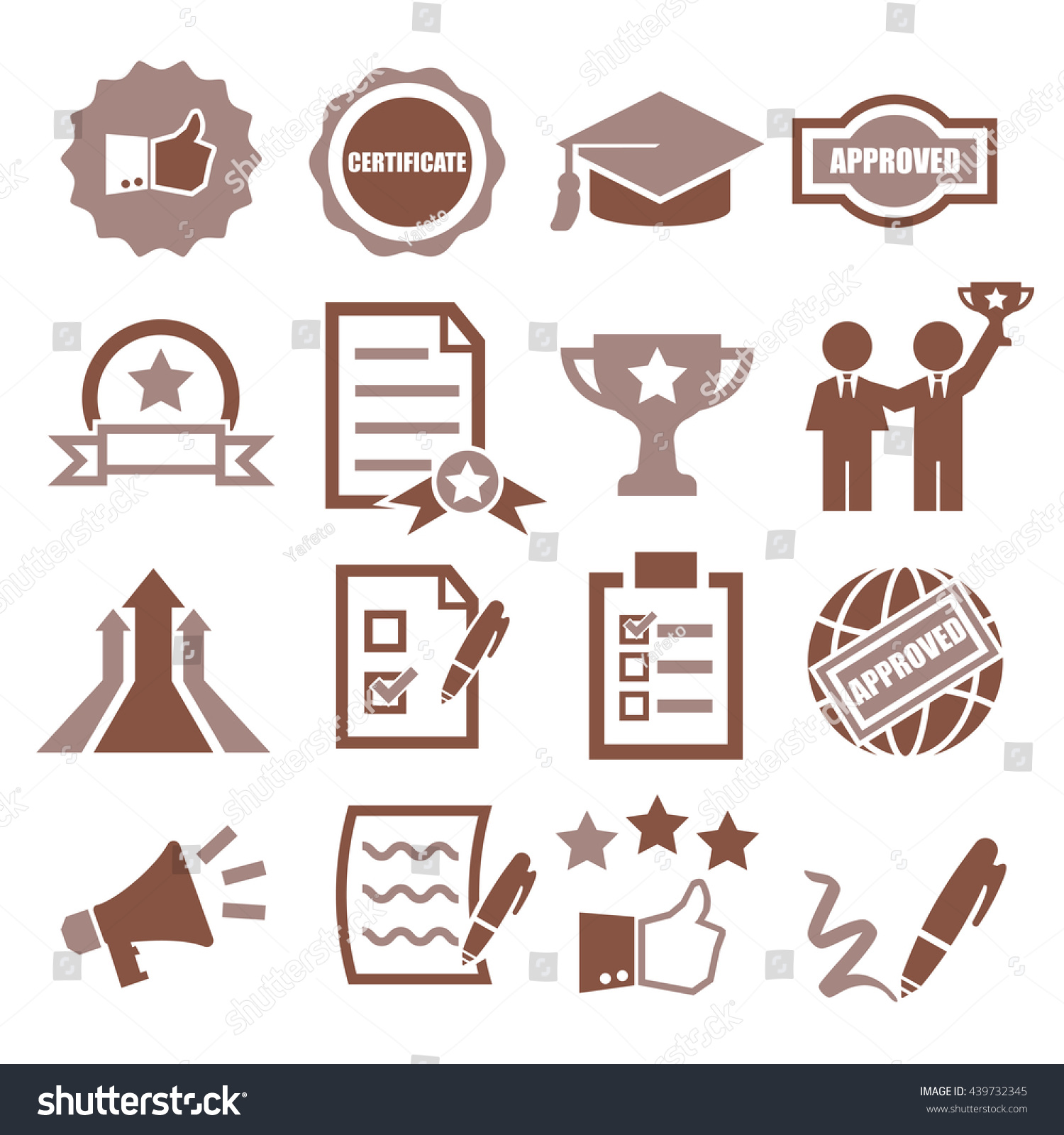 Qualification Certificate Icon Set Stock Vector (Royalty Free ...