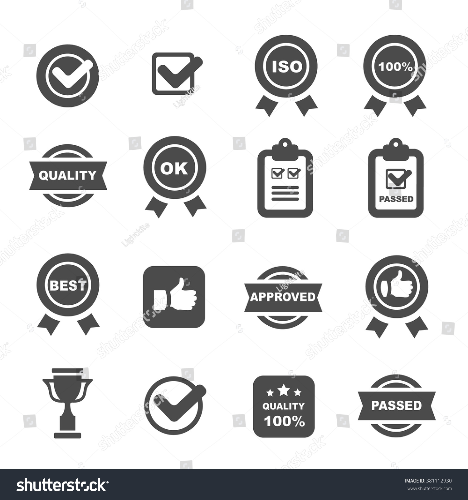 「Quality Control Icons Set Vector Symbols」のベクター画像素材（ロイヤリティフリー ...