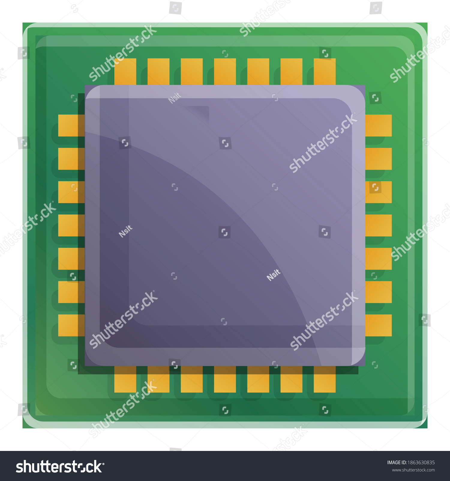 SVG of Quantum processor icon. Cartoon of quantum processor vector icon for web design isolated on white background svg