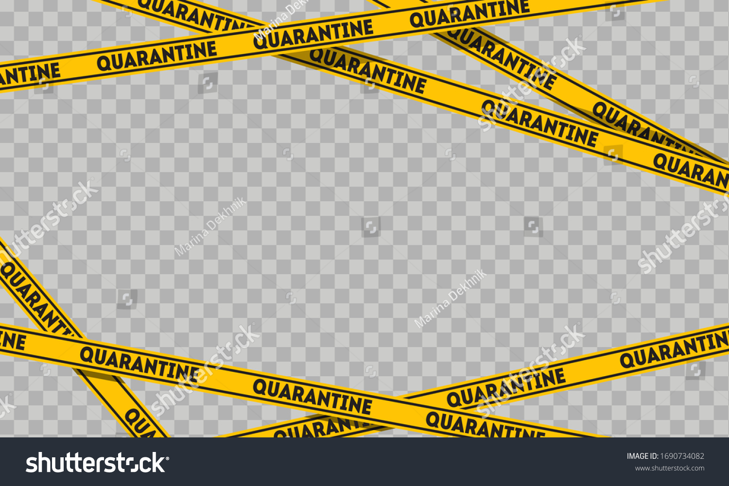 Quarantine Tape On Transparent Background Warning Stock Vector (Royalty ...