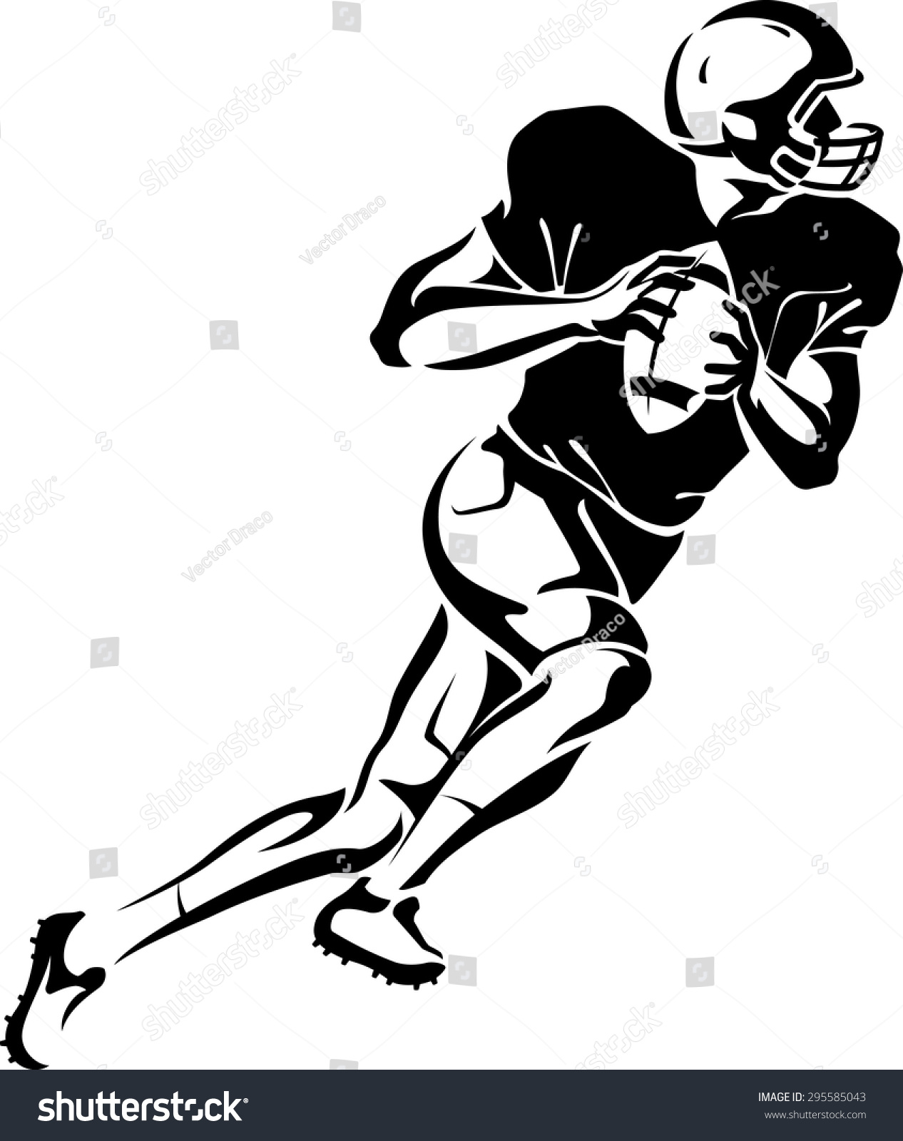 Quarterback Football Player Stock Vector 295585043 : Shutterstock