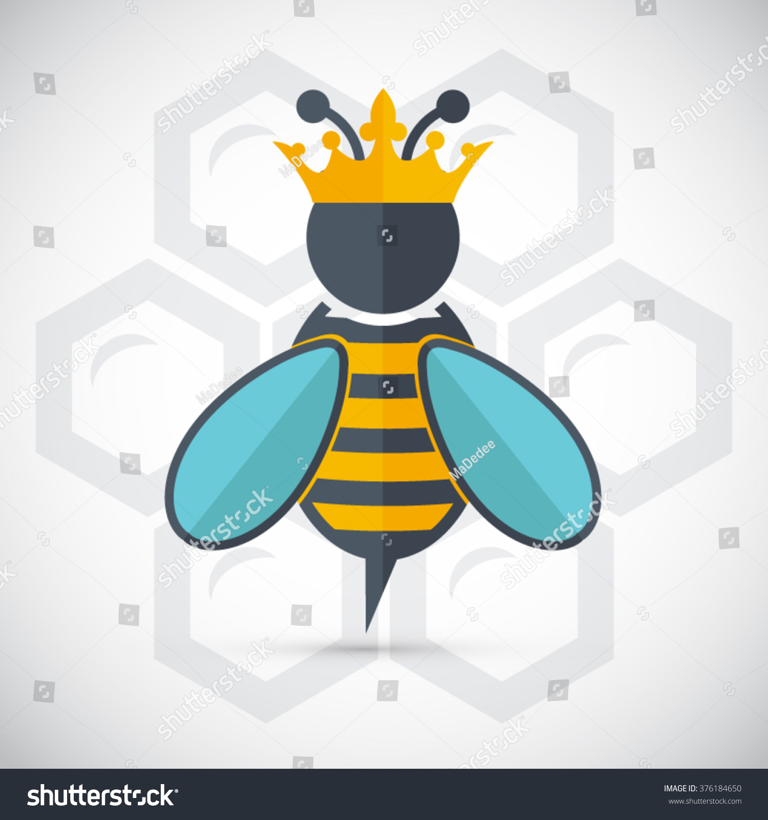 Queen Bee Icon Stock Vector 376184650 : Shutterstock