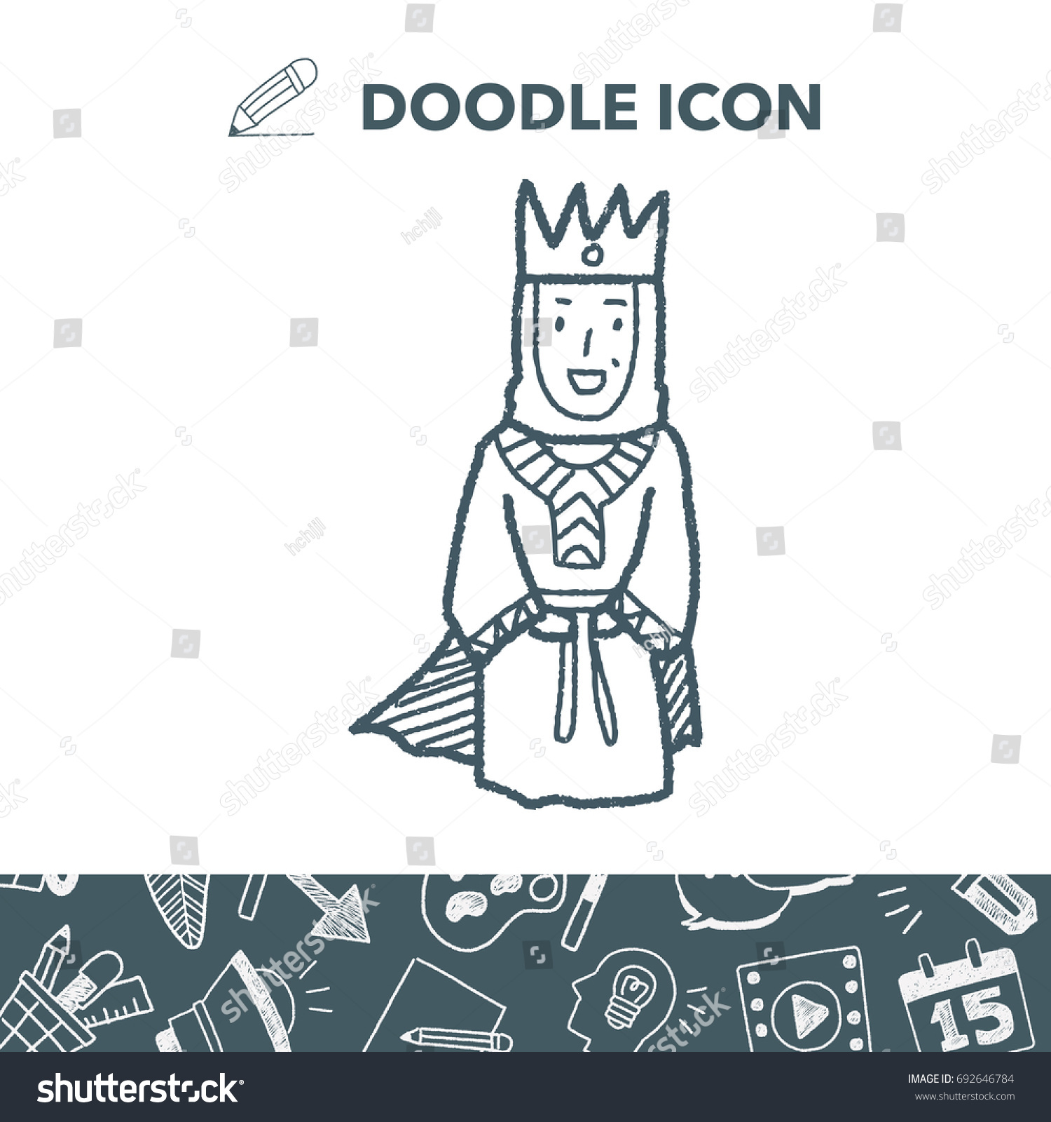 Queen Doodle Stock Vector (Royalty Free) 692646784 | Shutterstock