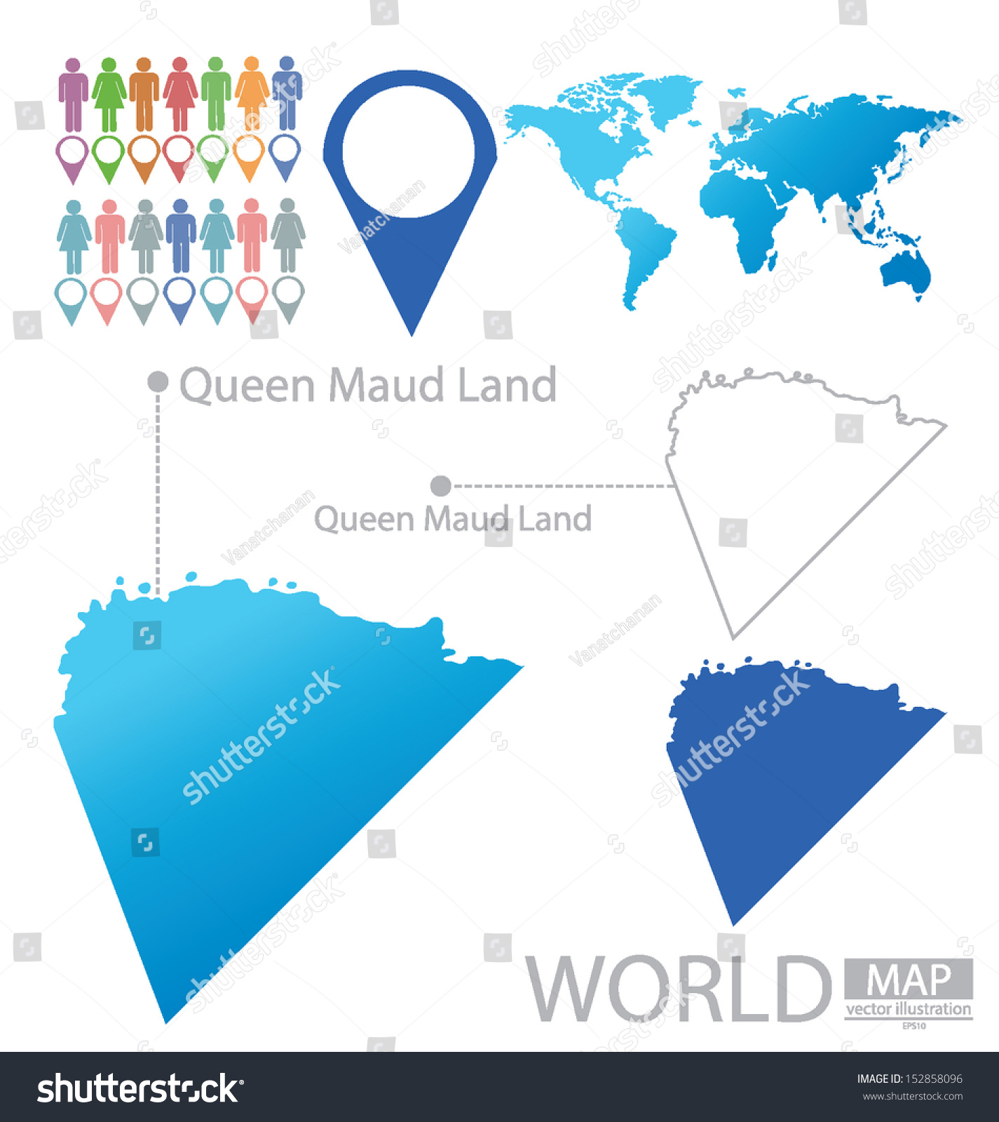 Queen Maud Land Map Queen Maud Land World Map Vector Stock Vector (Royalty Free) 152858096 |  Shutterstock