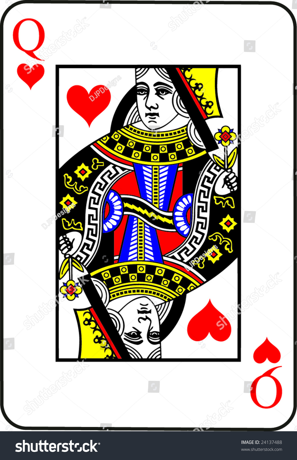 Queen Of Hearts Vector Illustration - 24137488 : Shutterstock