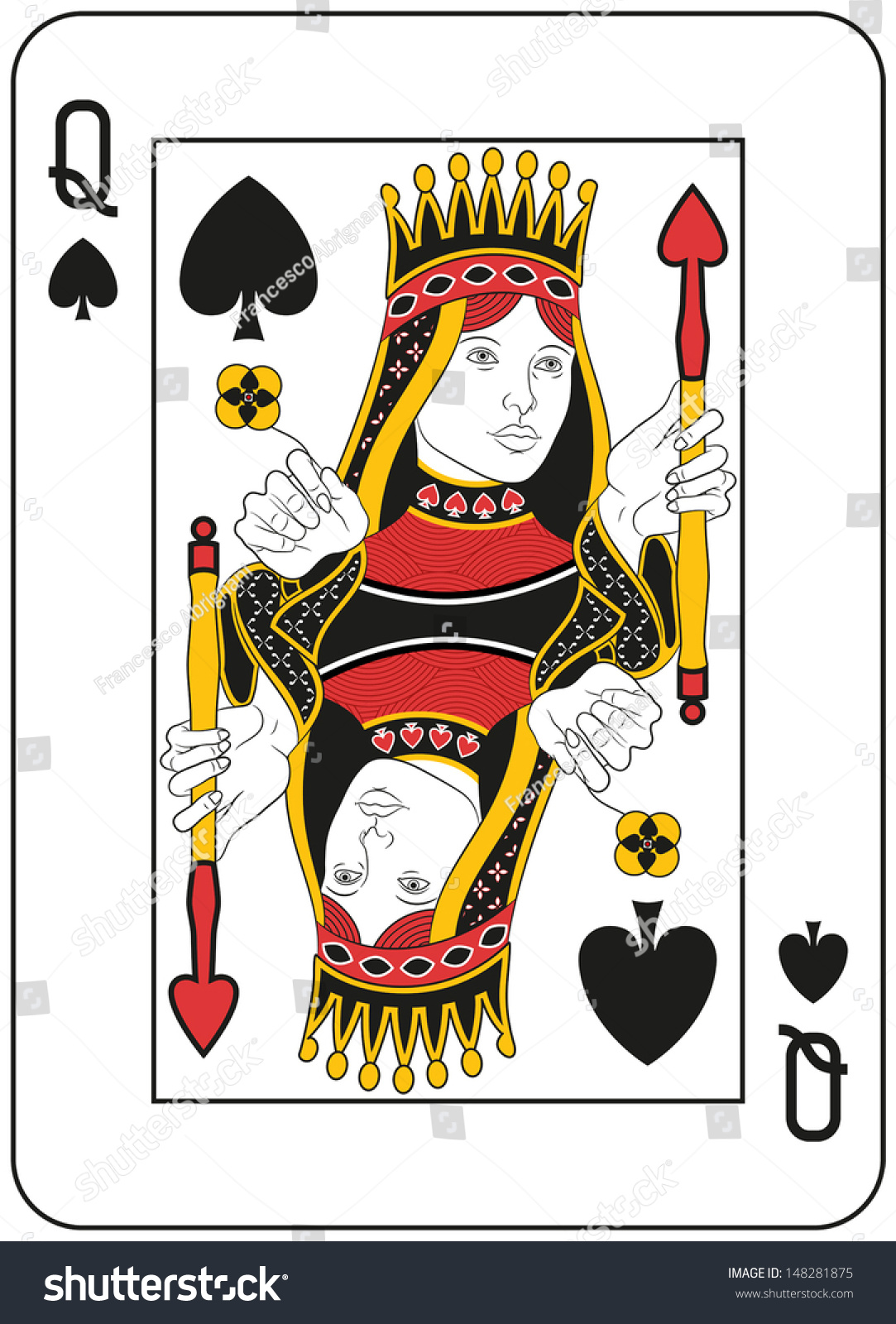 Queen Of Spades Stock Vector Illustration 148281875 : Shutterstock