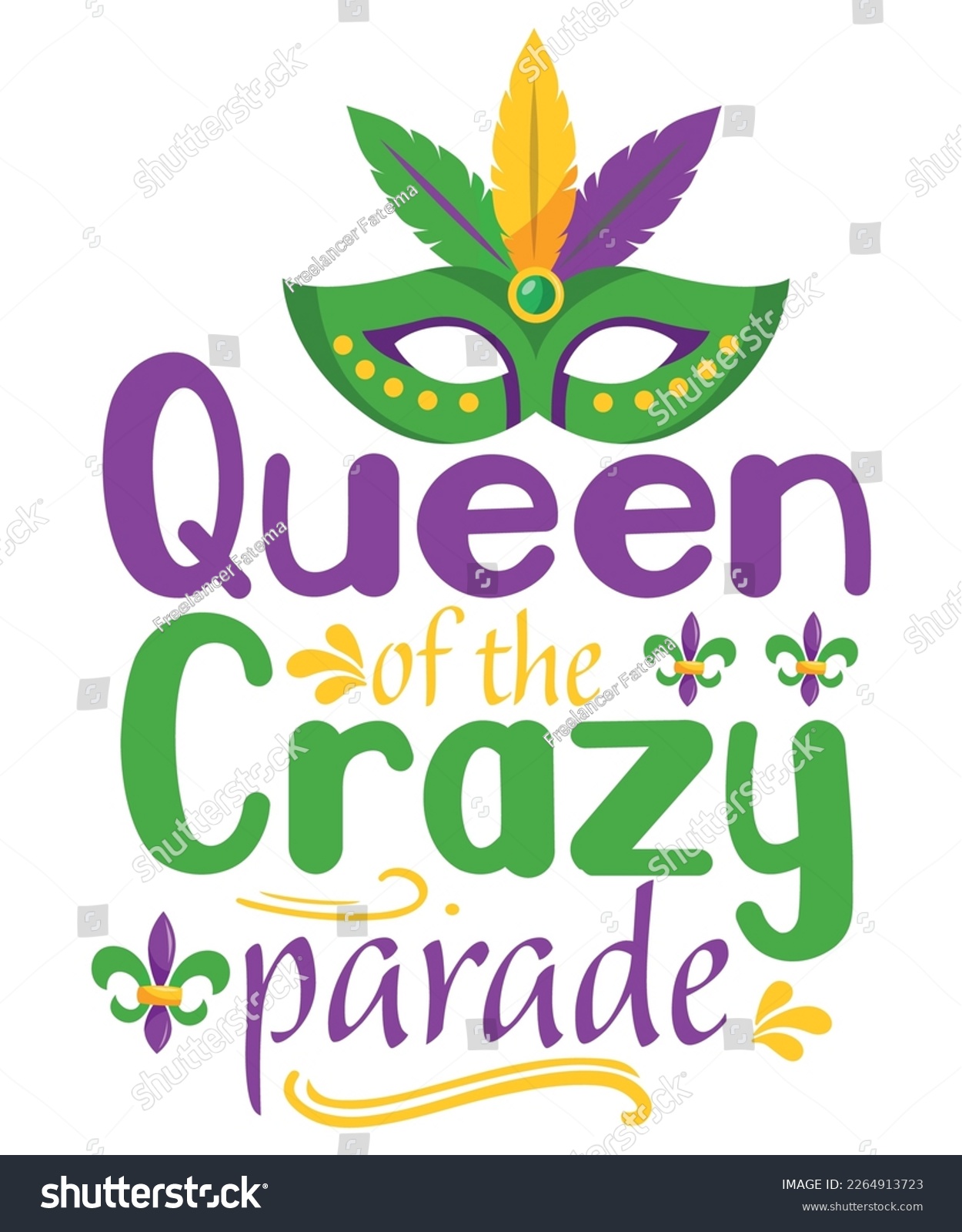 SVG of Queen of the crazy parade Mardi Gras SVG Design, SVG bundle, Mardi Gras new, free pic, Mardi Gras t-shirt, ready to print, cut file,  T-shirt design bundle, new SVG design svg