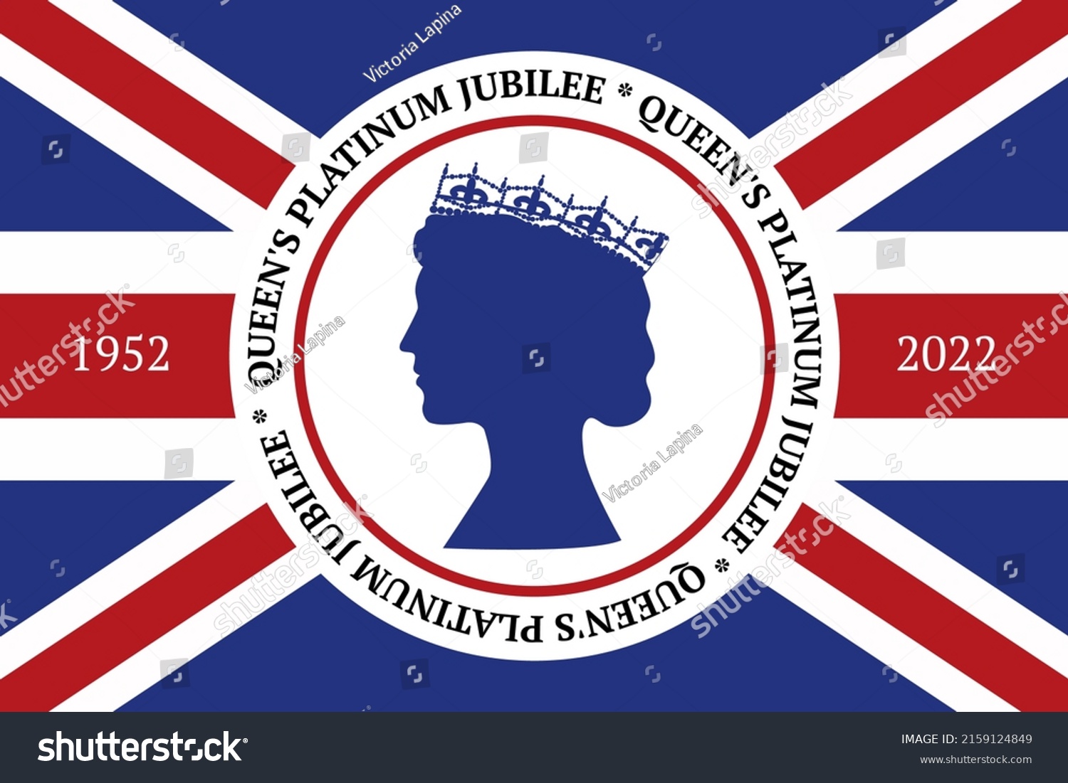 SVG of Queen's Platinum Jubilee celebration banner of Queen in crown. Vector illustration for banners, flayers, social media, stickers, greeting cards. svg