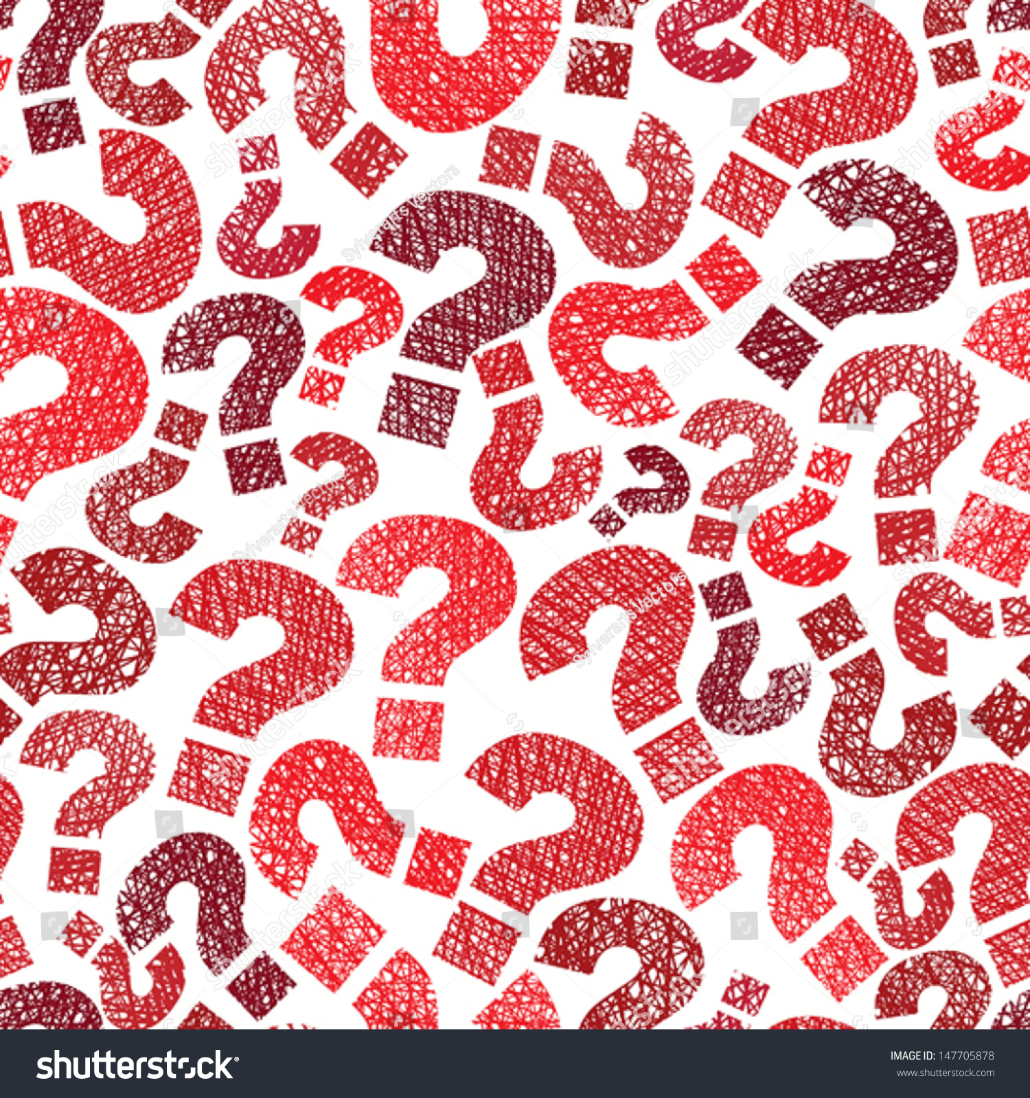 Queries Marks Seamless Pattern Vector Hand Stock Vector 147705878