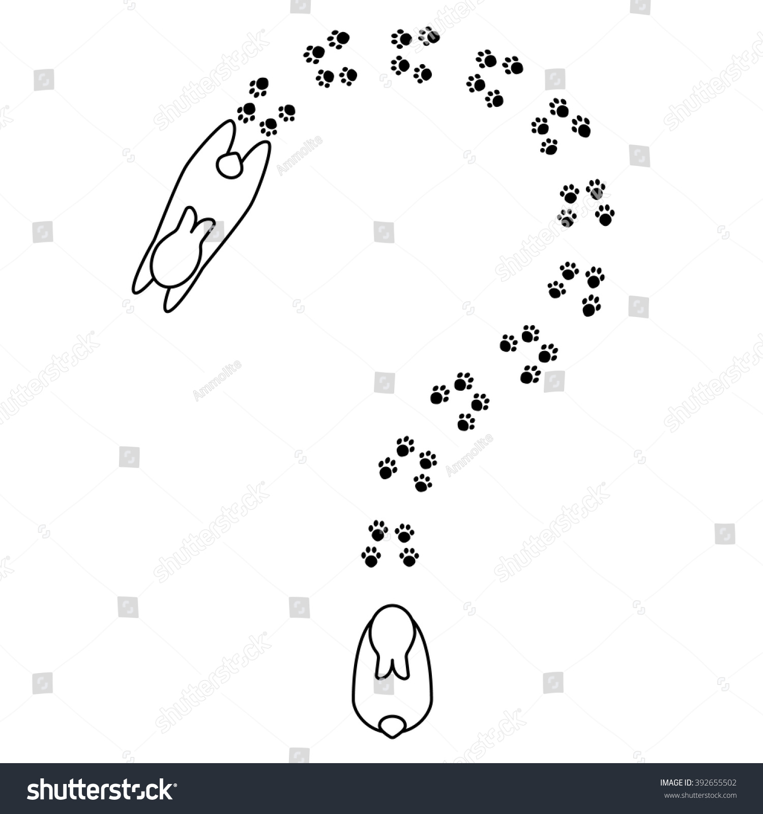 Question Mark, Formed By Cute Abstract Rabbits And Footprints. Vector ...