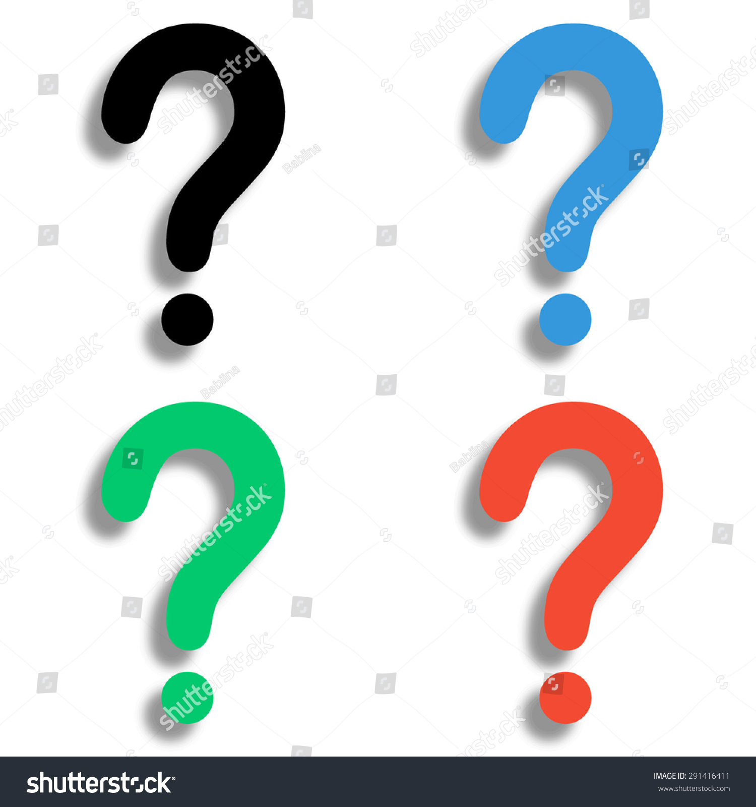 Question Mark Icon Shadow Colored Vector Stock Vector (royalty Free 