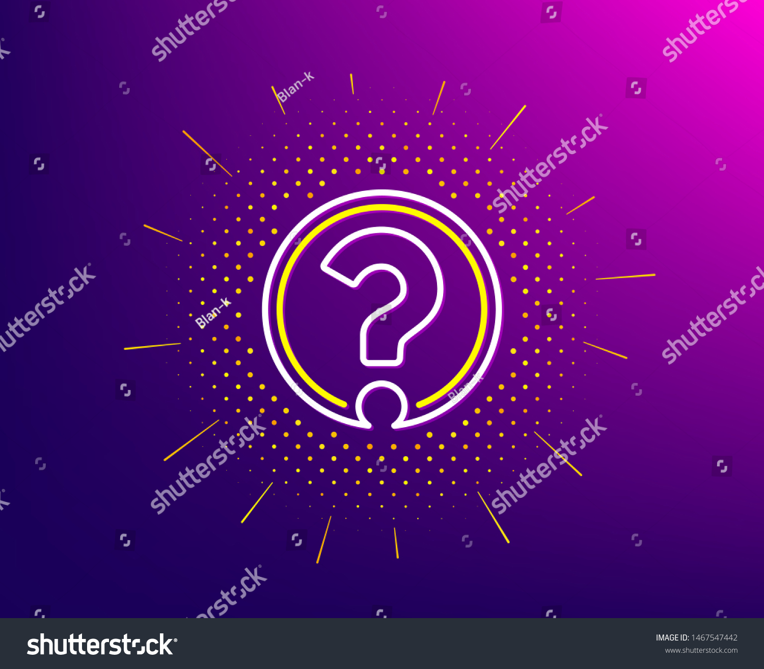 Question Mark Line Icon Halftone Pattern Stock Vector (Royalty Free ...