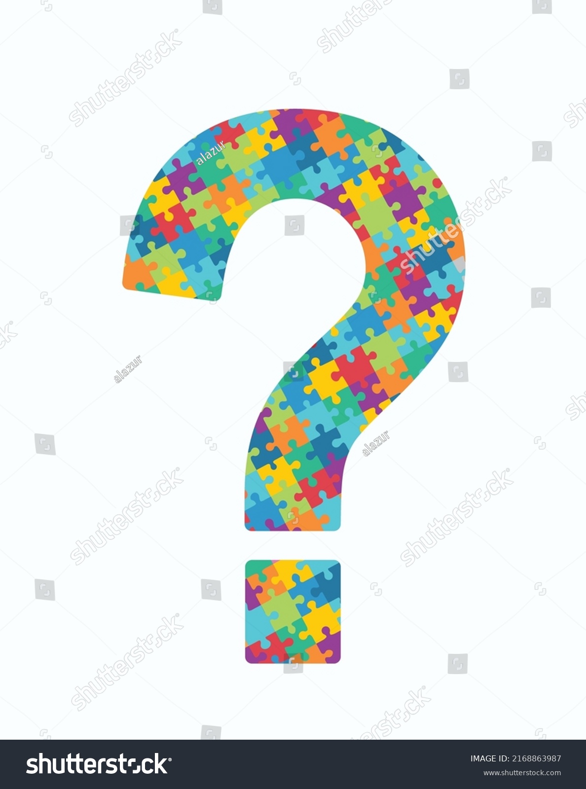 Question Mark Made Colorfull Puzzle Pieces Stock Vector (Royalty Free ...