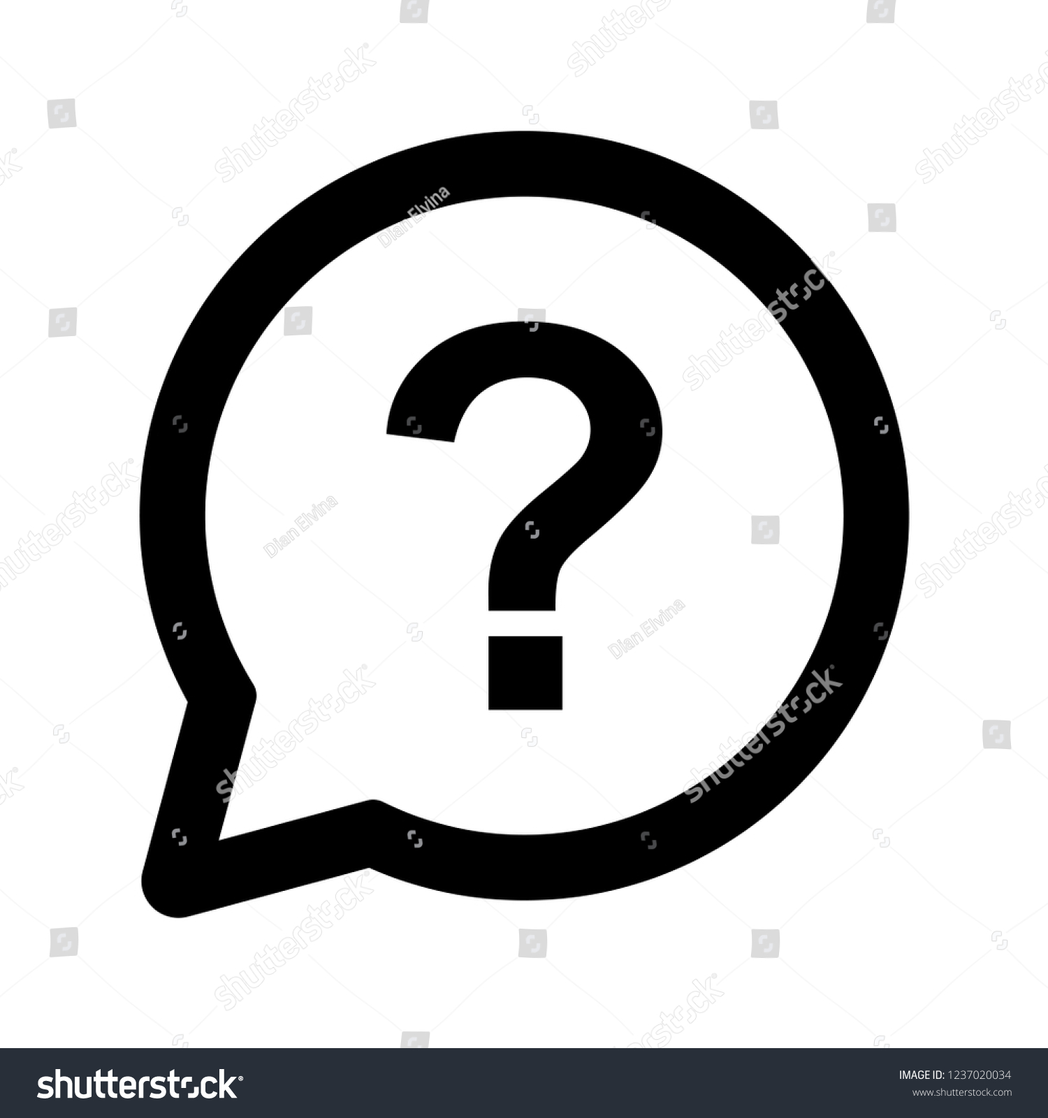 Question Mark Outline Icon Vector Stock Vector (Royalty Free) 1237020034