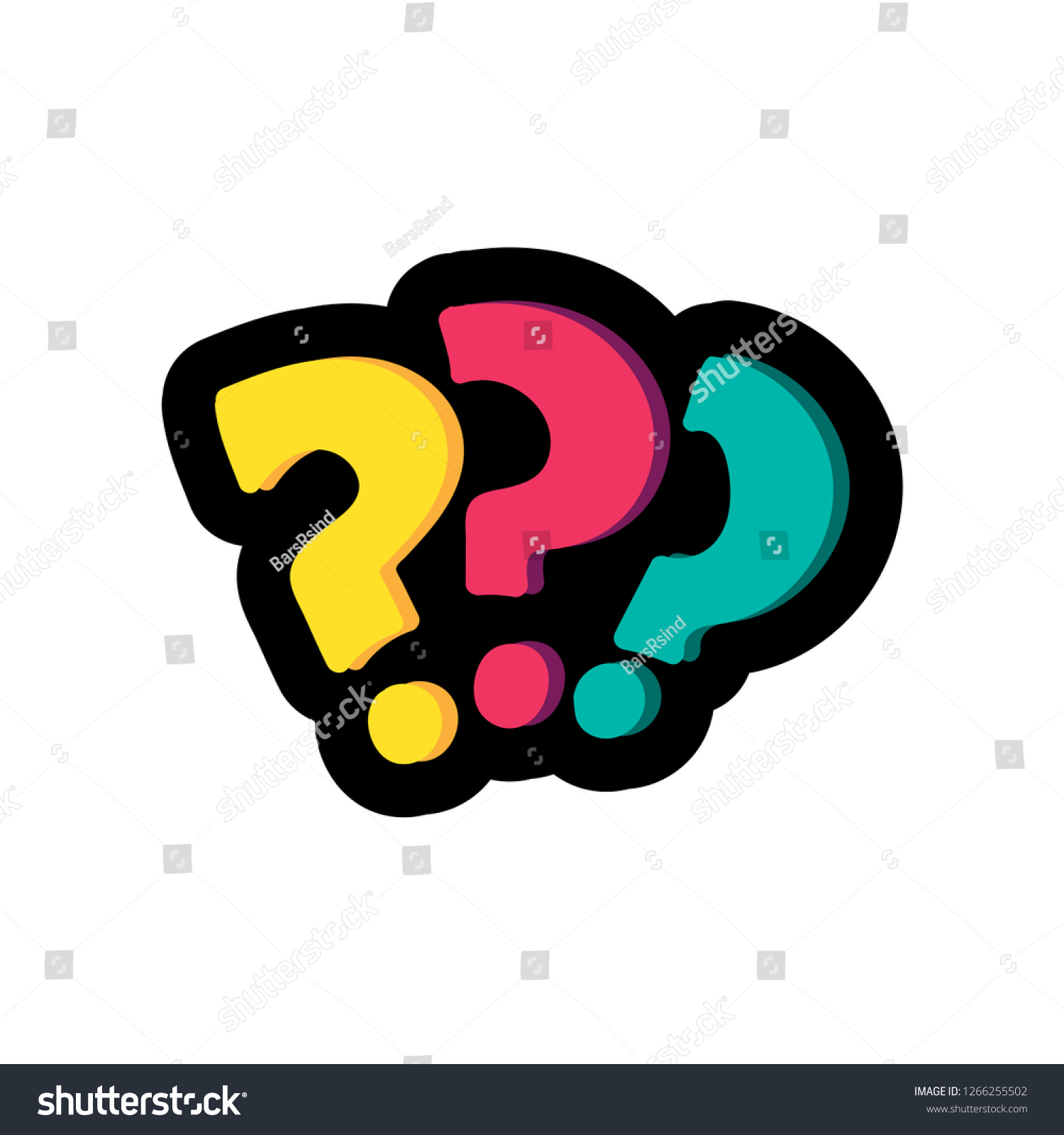 Question Marks Flat Color Illustration Faq Stock Vector Royalty Free 1266255502