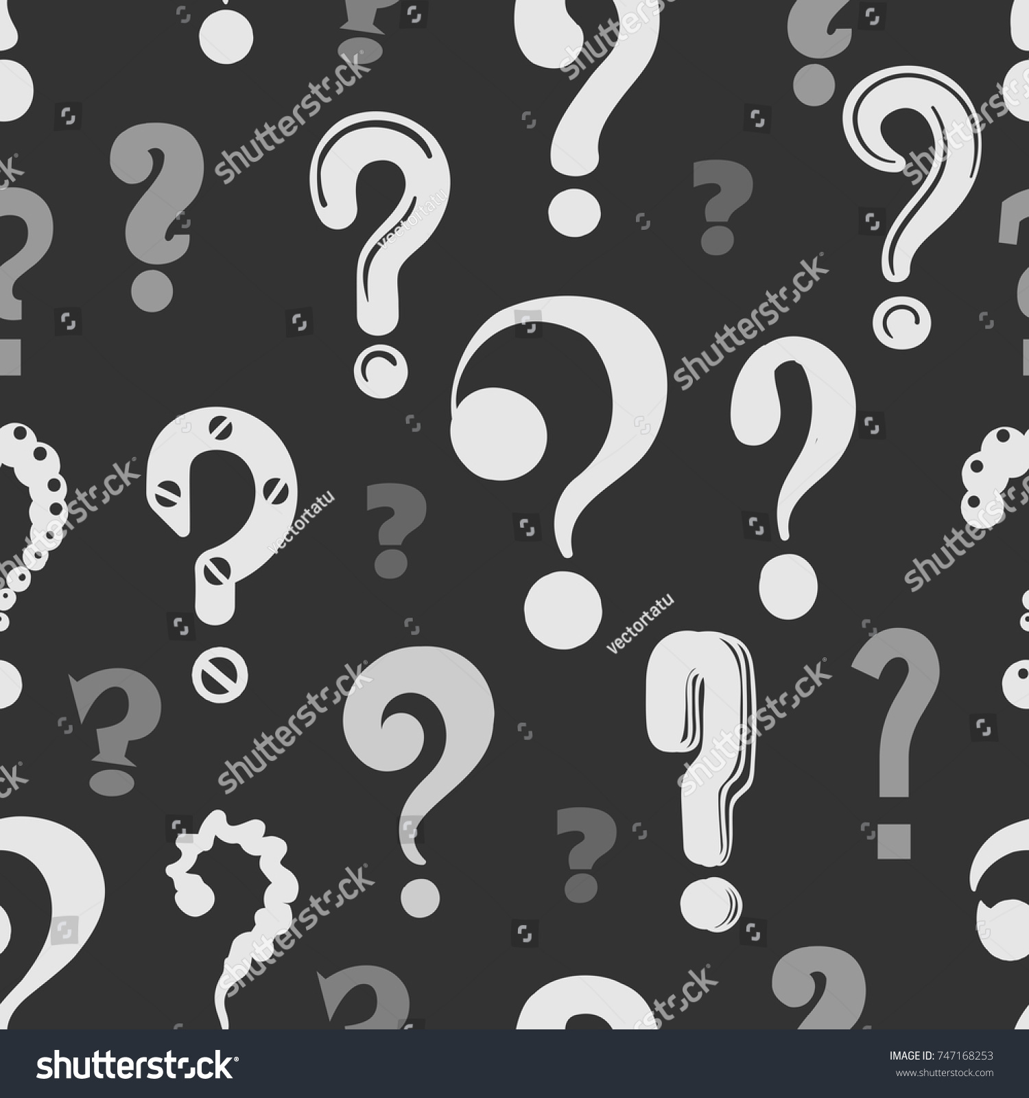 Question Marks Pattern Hand Drawn Vector Stock Vector (Royalty Free ...
