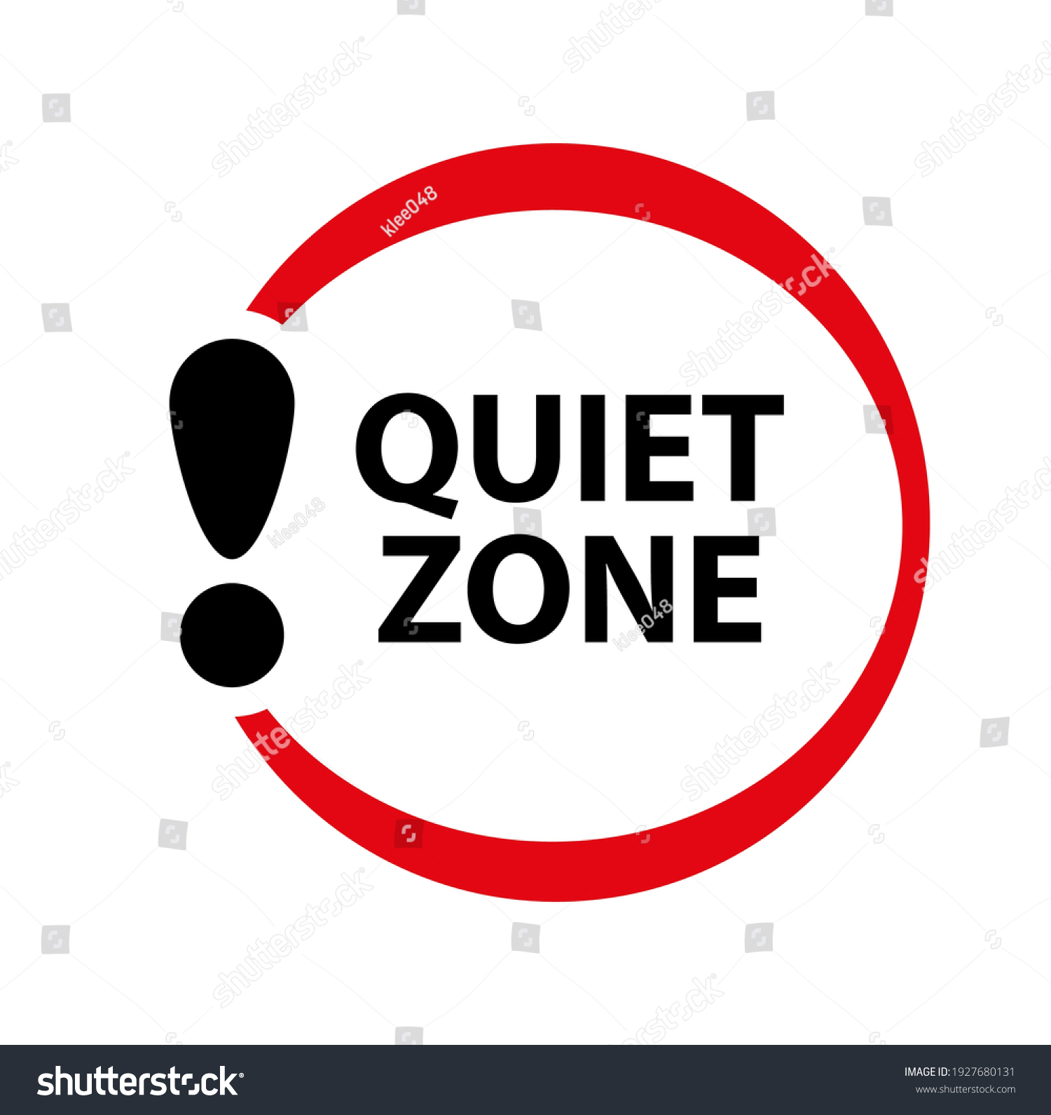 Quiet Zone Sign Vector Icon Stock Vector (Royalty Free) 1927680131
