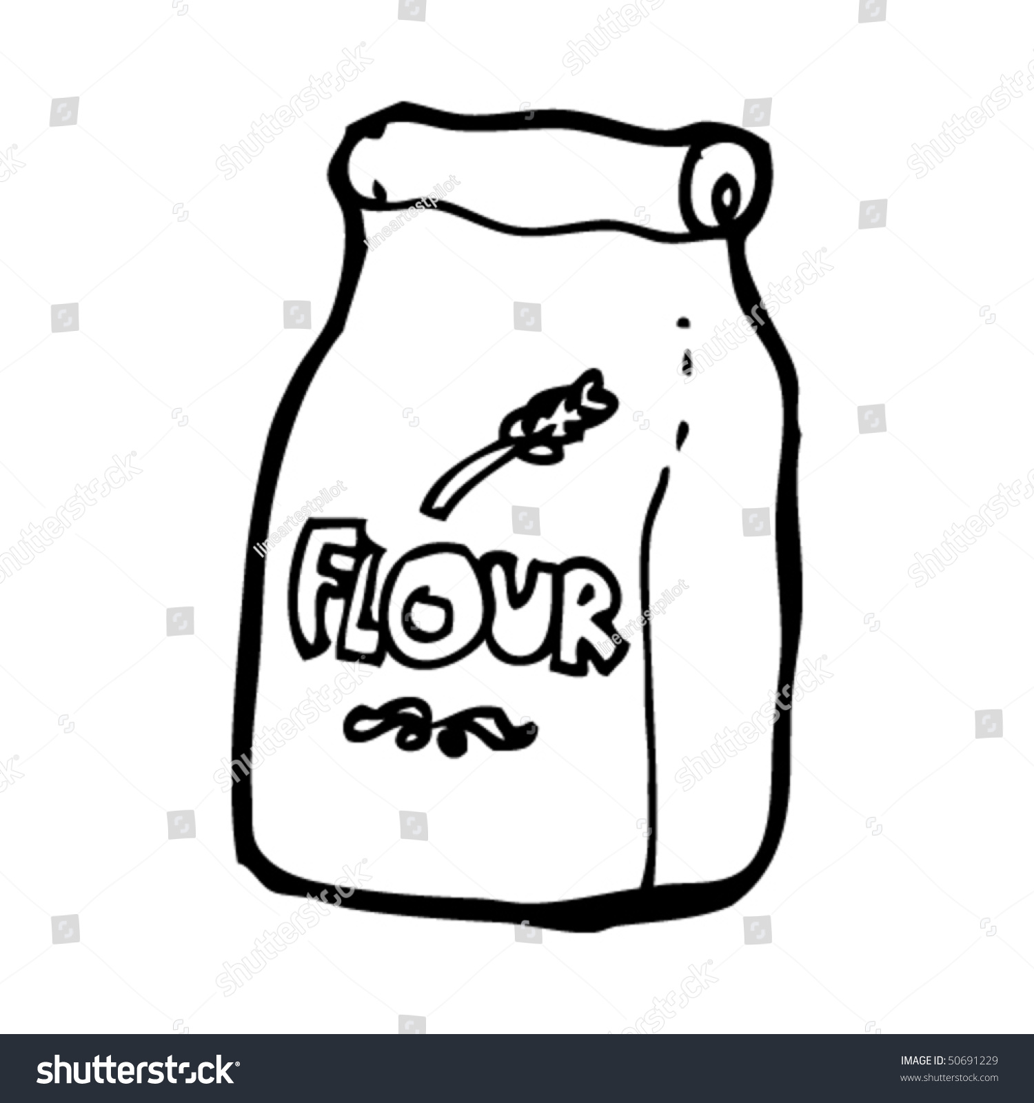 Quirky Drawing Bag Flour Stock Vector 50691229 - Shutterstock