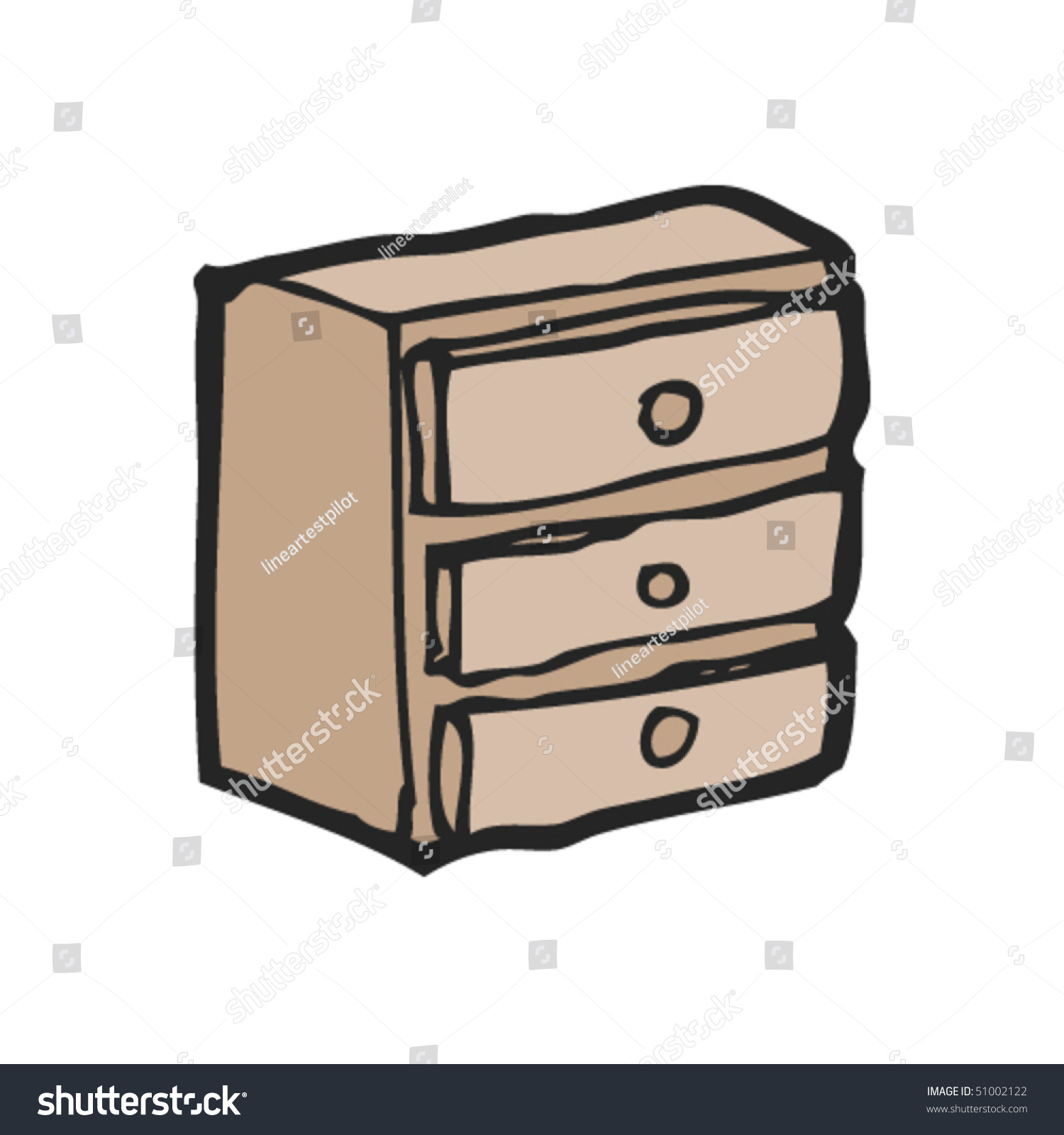 Quirky Drawing Chest Drawers Stock Vector 51002122 - Shutterstock