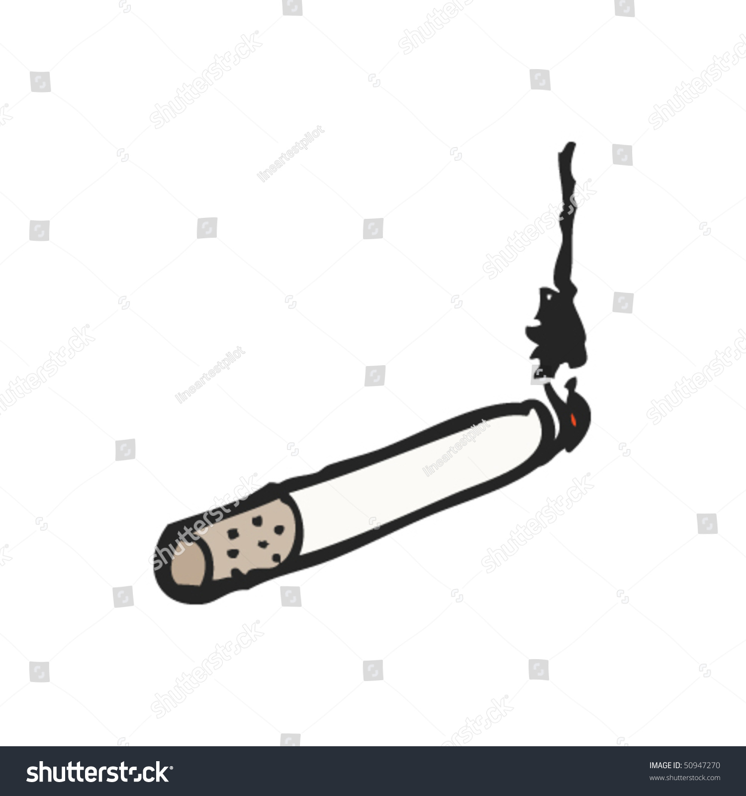 Quirky Drawing Of A Cigarette Stock Vector Illustration 50947270 ...