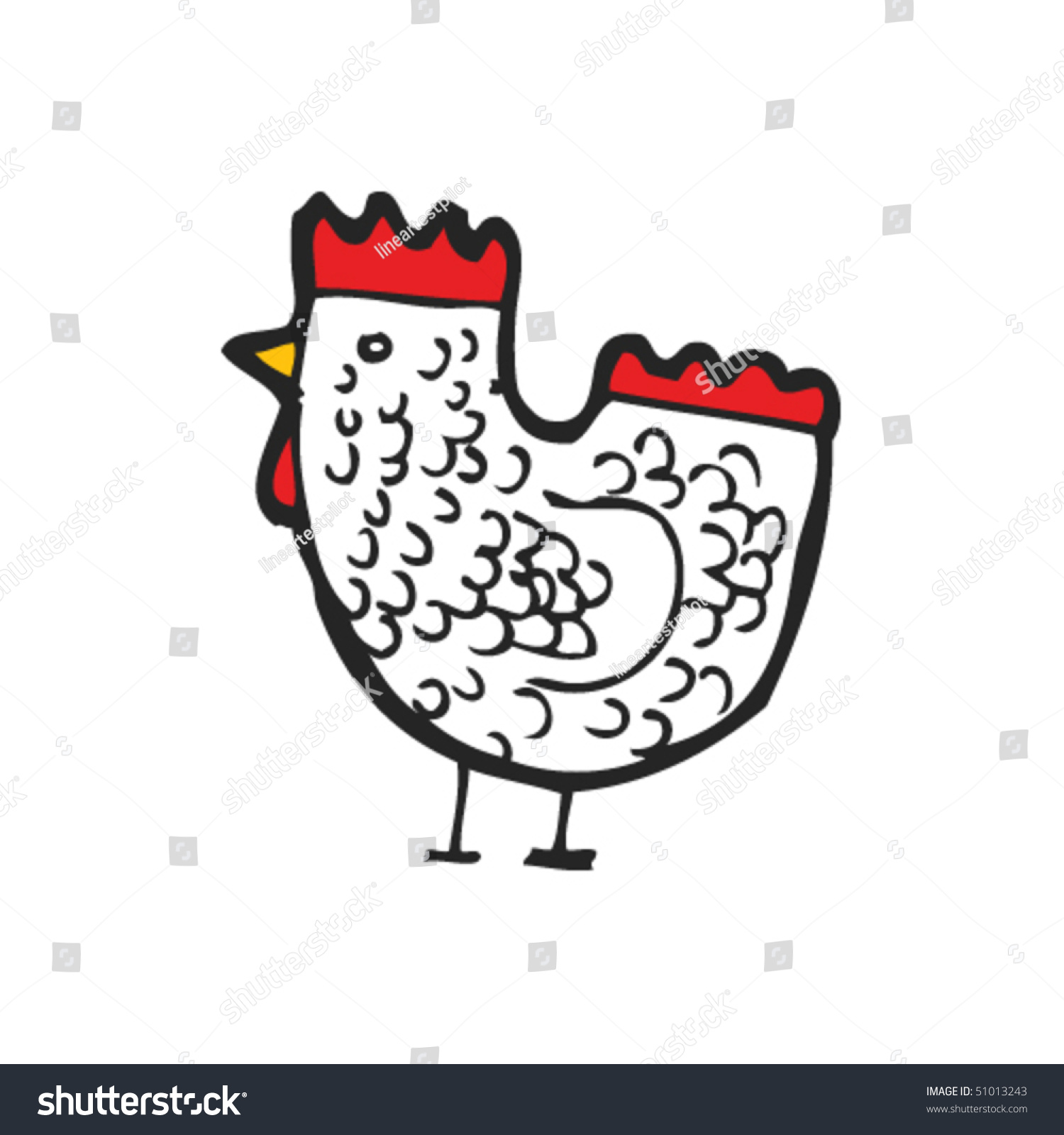 Quirky Drawing Of A Hen Stock Vector Illustration 51013243 : Shutterstock