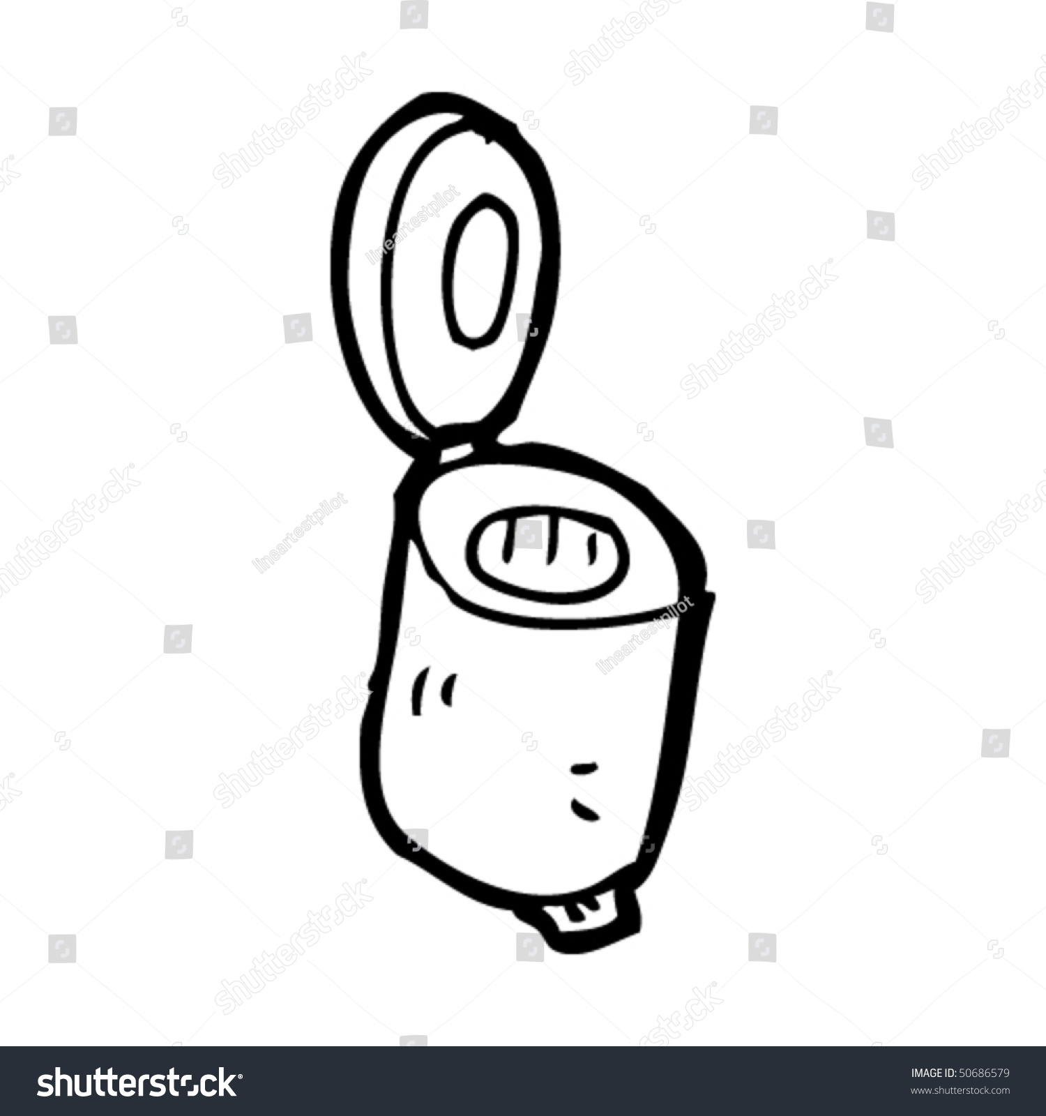 Quirky Drawing Of A Open Lid Bin Stock Vector Illustration 50686579 ...