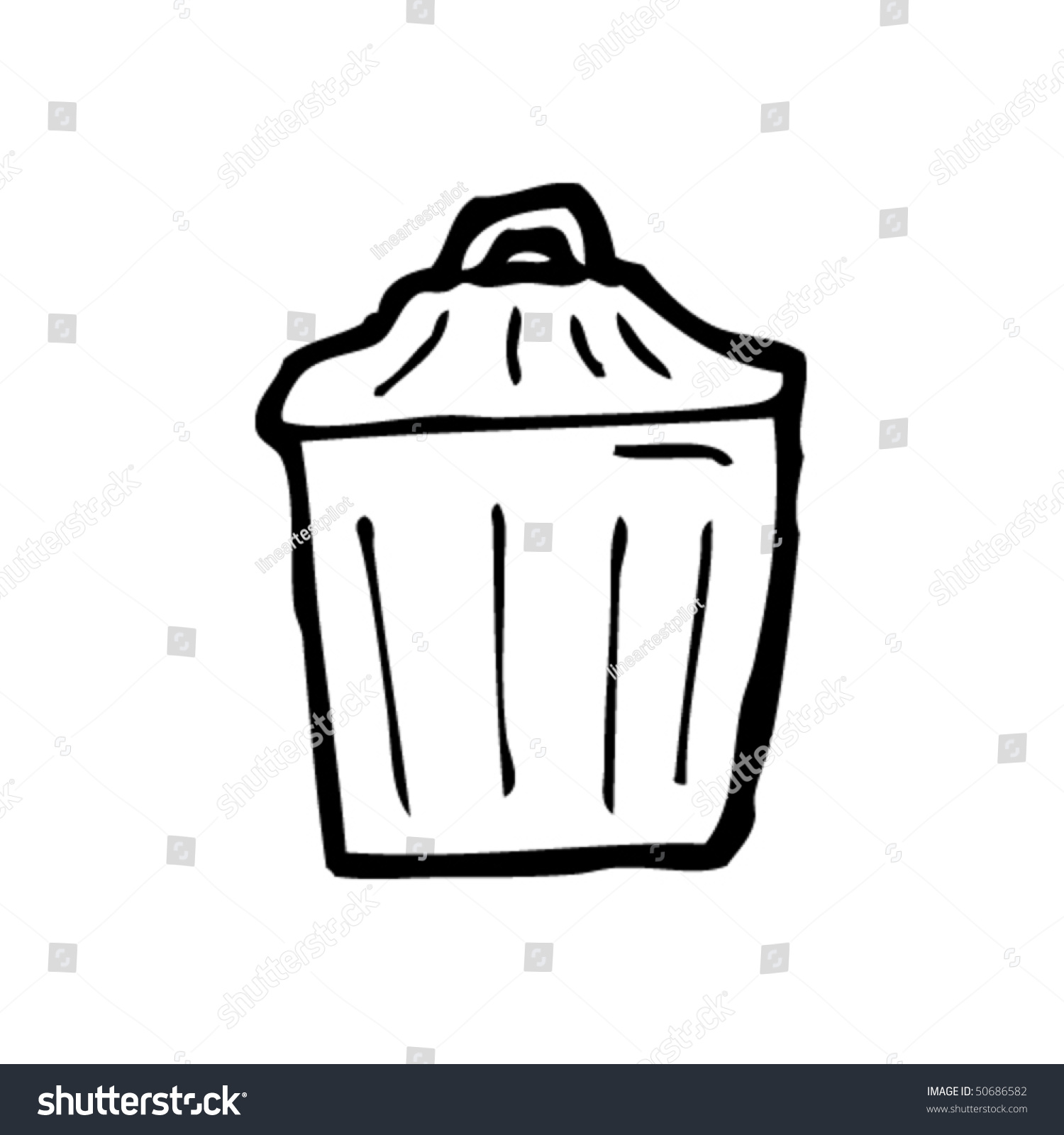 Quirky Drawing Of A Rubbish Bin Stock Vector Illustration 50686582 ...