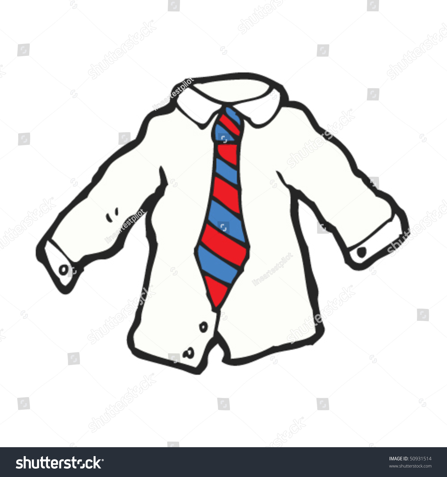 Quirky Drawing Of A Shirt And Tie Stock Vector Illustration 50931514 ...