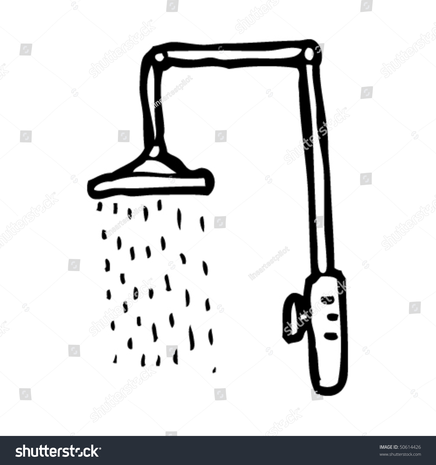 Quirky Drawing Shower Stock Vector 50614426 - Shutterstock