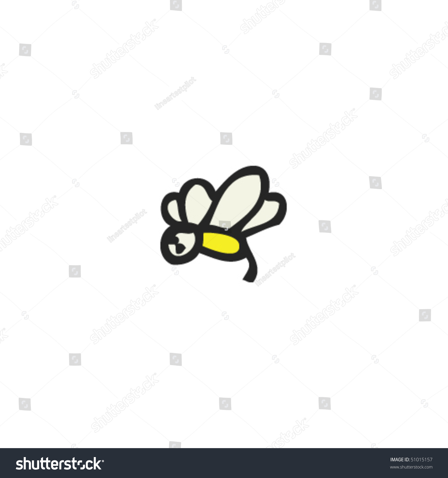 Quirky Drawing Of A Tiny Bee Stock Vector Illustration 51015157 ...