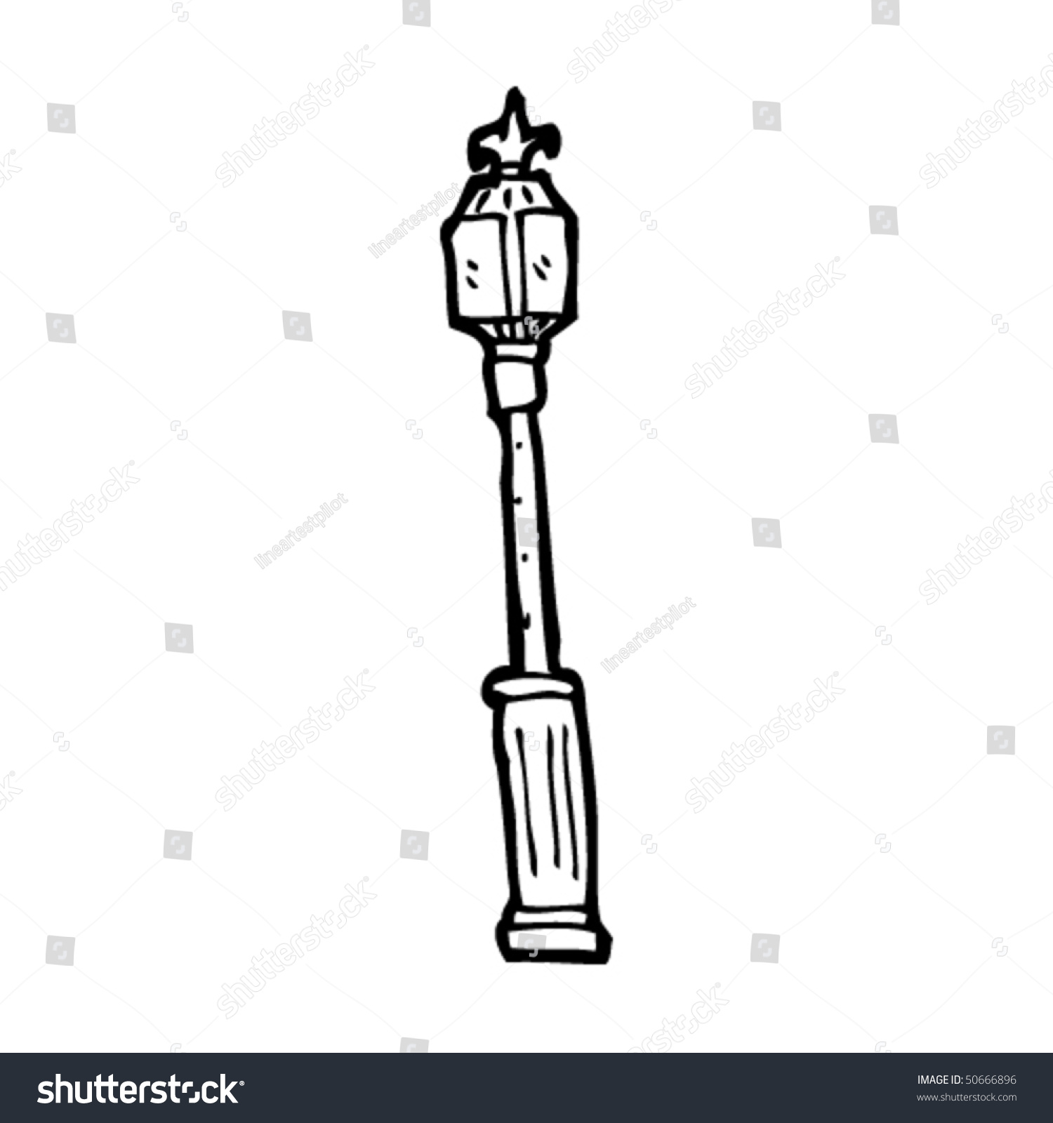 Quirky Drawing Old Lamp Post Stock Vector Royalty Free 50666896