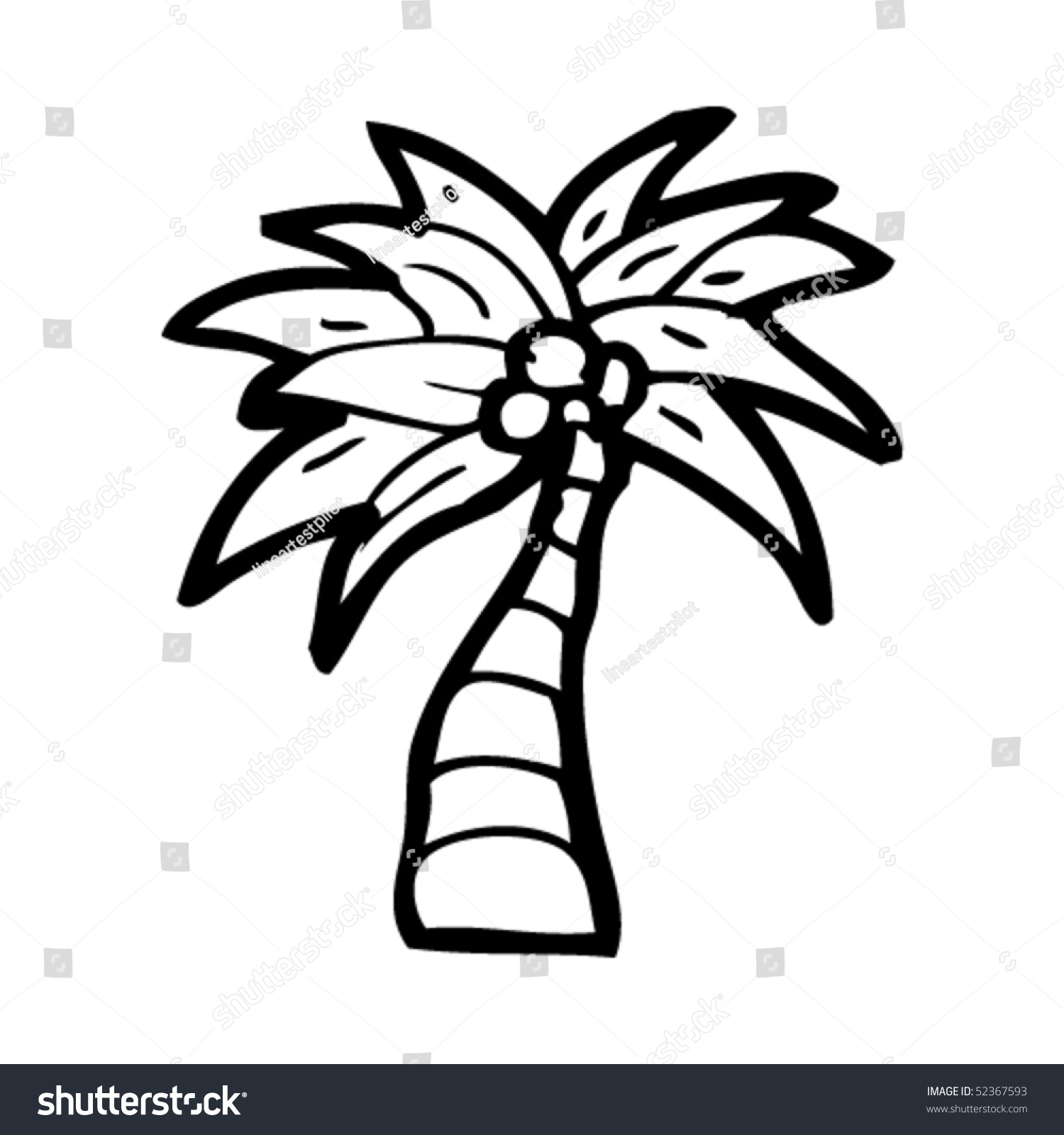 Quirky Drawing Coconut Palm Tree Stock Vector Royalty Free 52367593