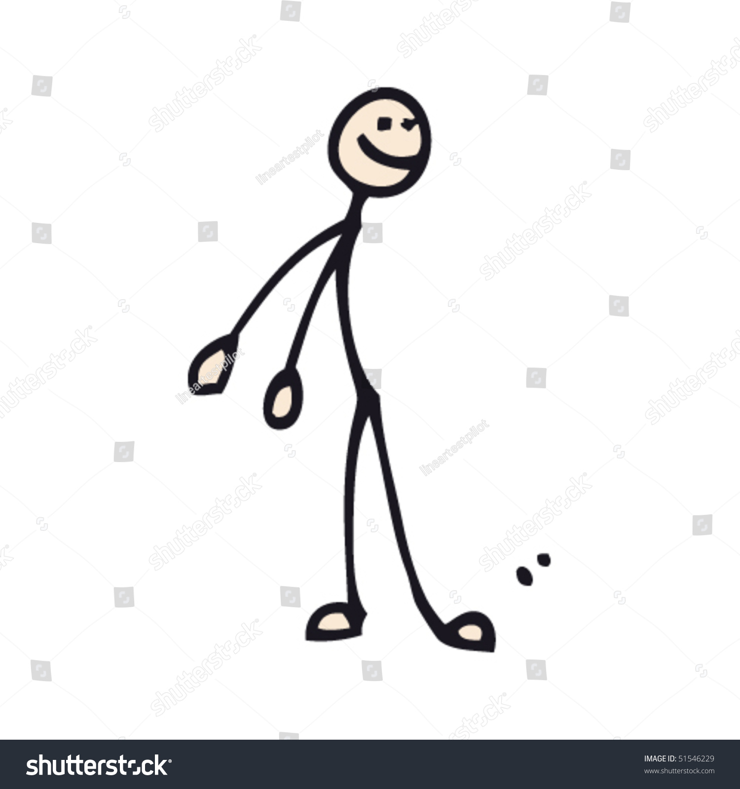 Quirky Drawing Happy Stick Man Stock Vector (Royalty Free) 51546229 ...