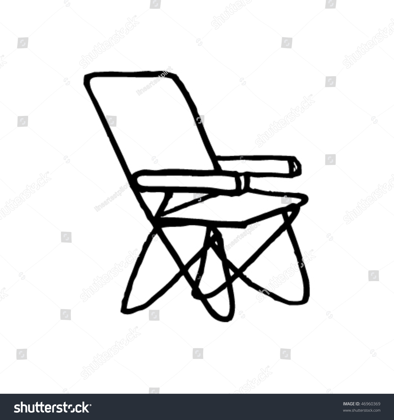 Quirky Ink Drawing Deck Chair Stock Vector 46960369 - Shutterstock