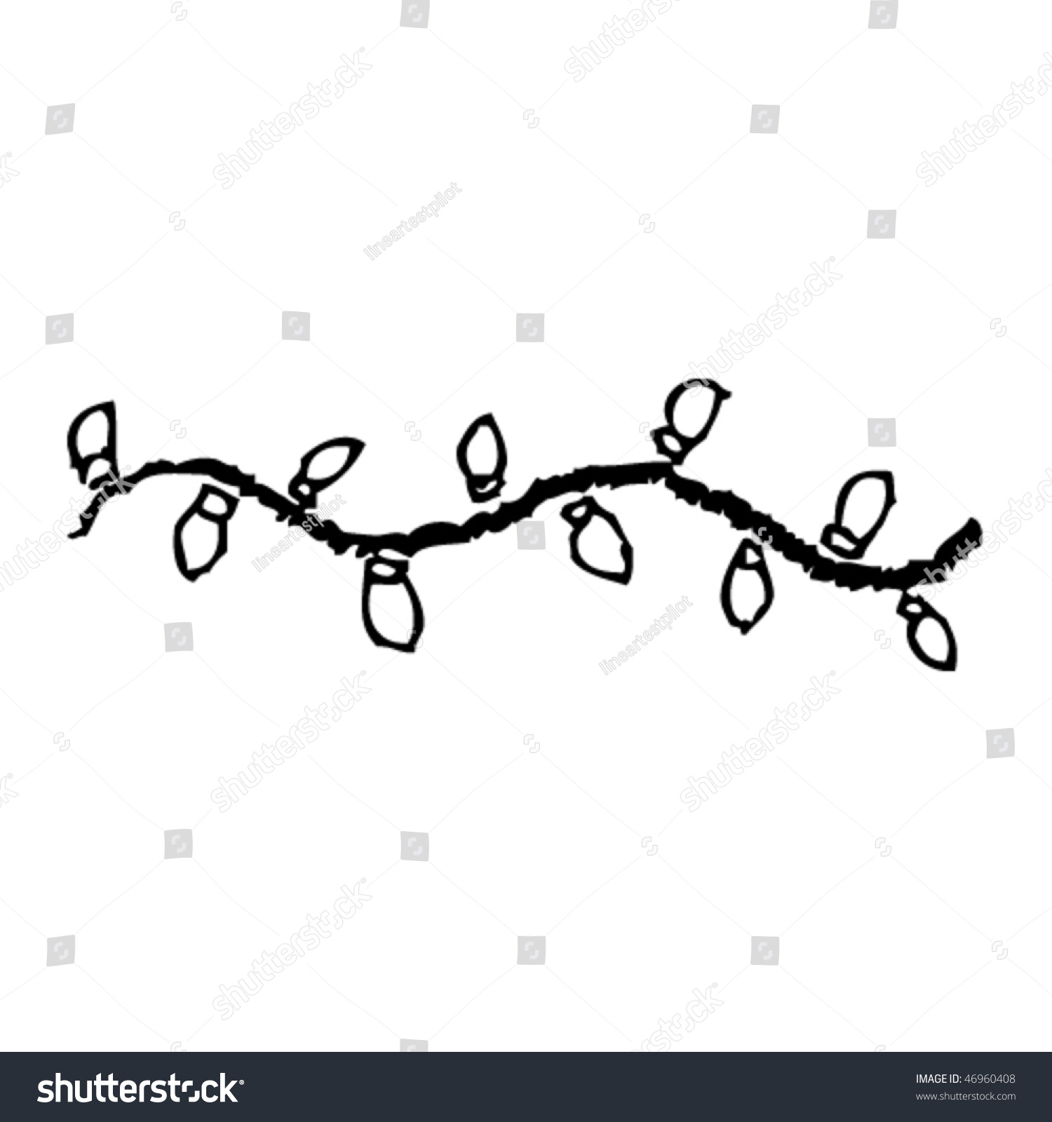 Quirky Ink Drawing Christmas Lights Stock Vector 46960408 - Shutterstock