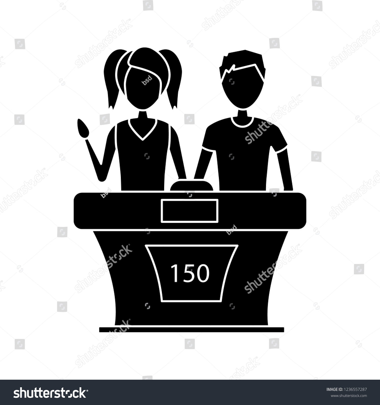 Quiz Bowl Glyph Icon Quizbowl School Stock Vector Royalty Free 1236557287