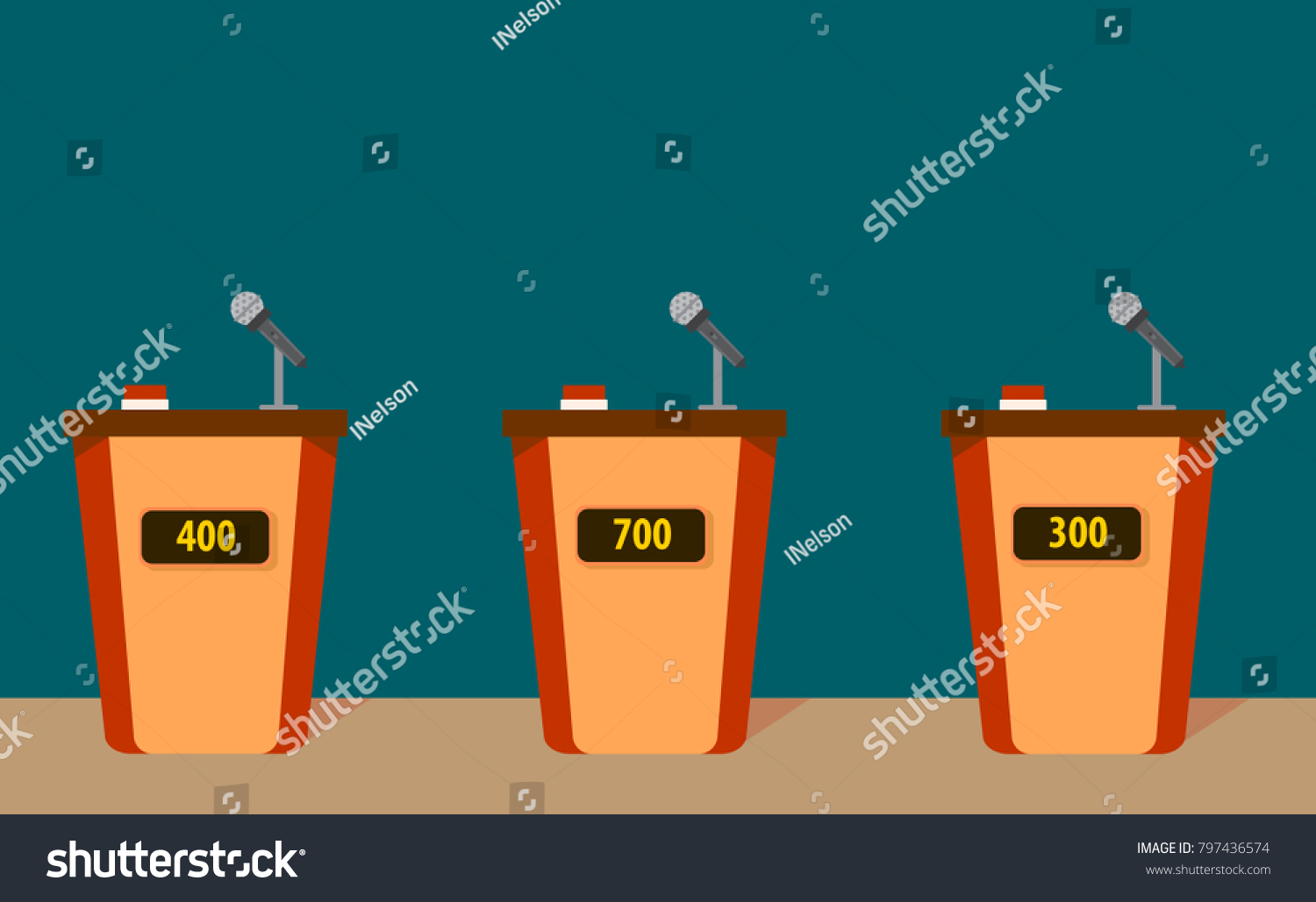 Quiz Game Three Tables Colorful Flat Stock Vector Royalty Free 797436574 Quiz Game Three Tables Colorful Flat Stock Vector Royalty Free 797436574