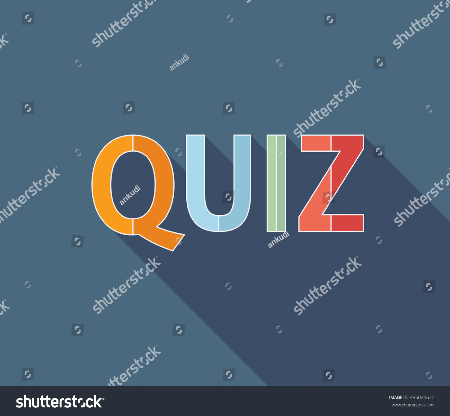 Quiz Logo Flat Icon Question Competition Stock Vector 485045620