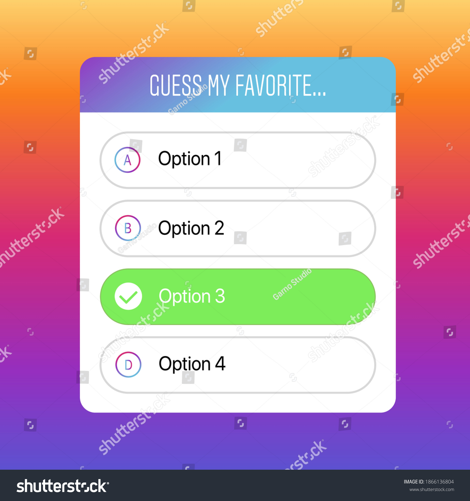 SVG of Quiz Option Instagram Sticker. Guess my Favourite. Social Media Sticker Vector Illustration svg