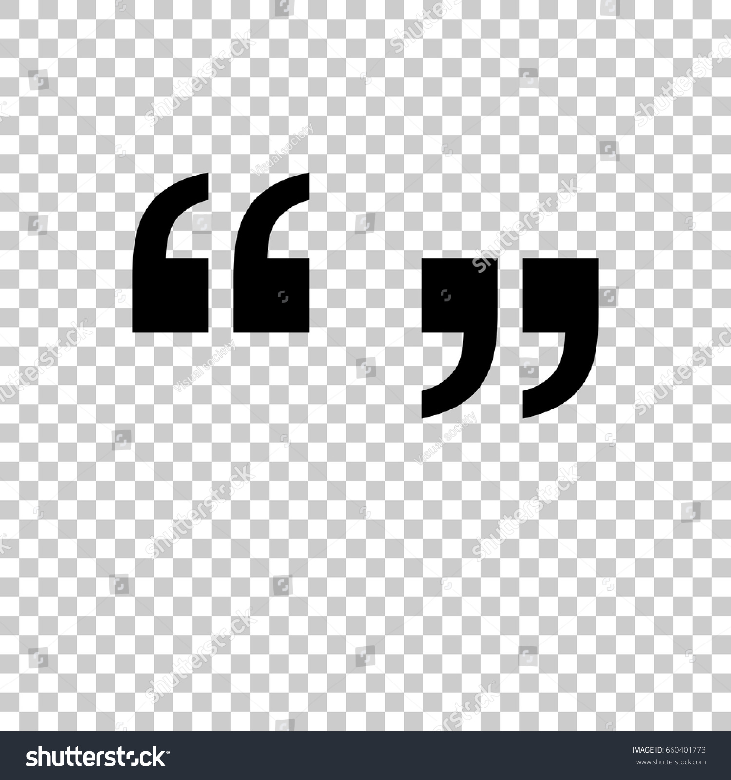 Download Quotation Marks Symbol Isolated On Transparent Stock Vector 660401773 - Shutterstock