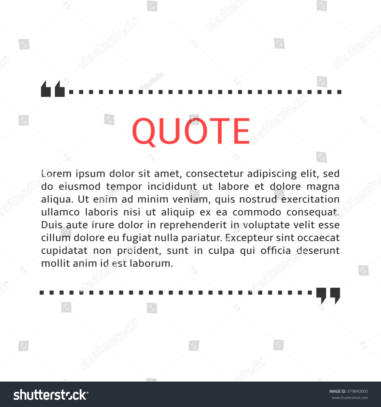 Quote Blank Template Stock Vector 379840000  Shutterstock