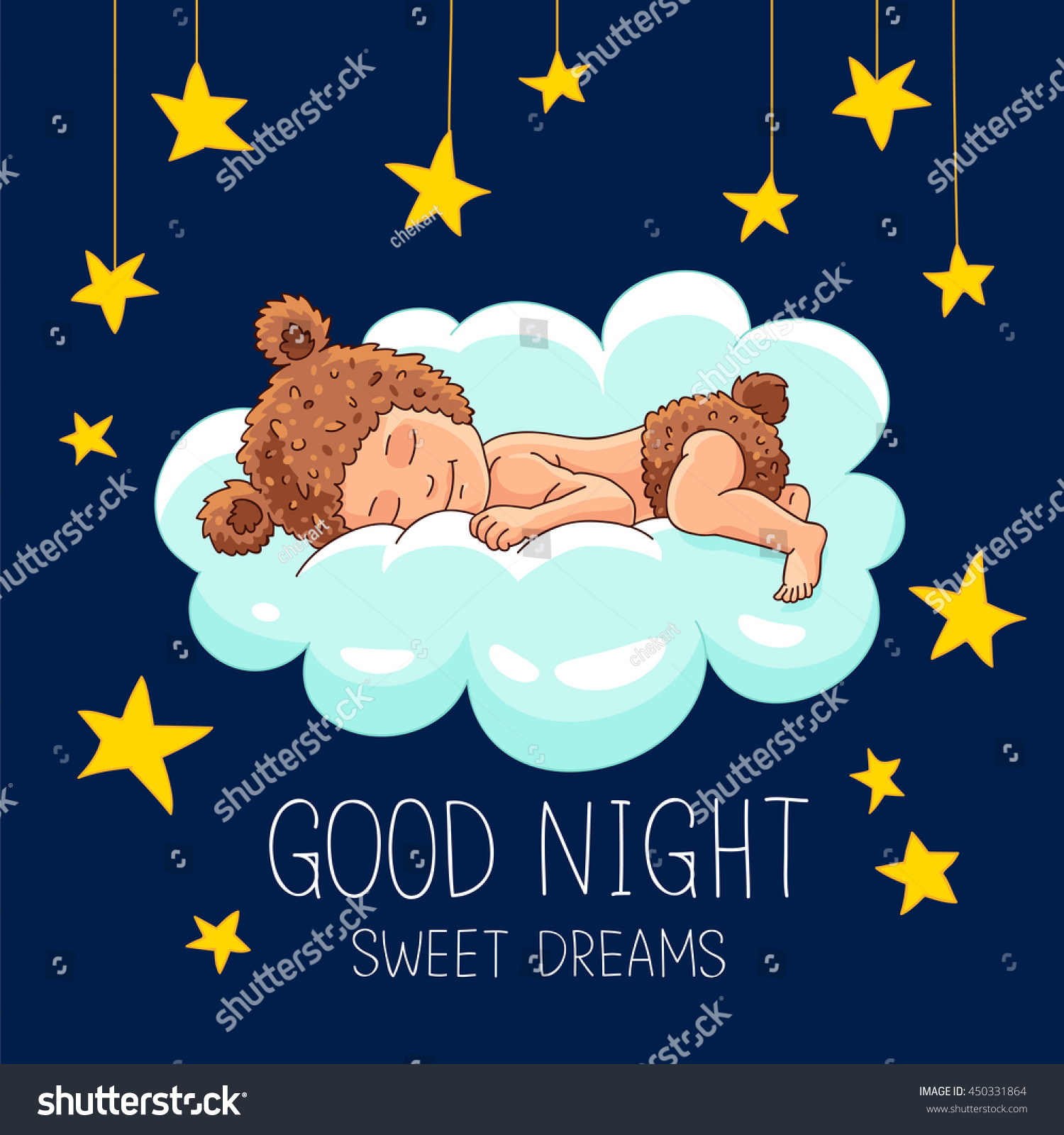 Quote Good Night Sweet Dreams Trend Stock Vector Royalty Free